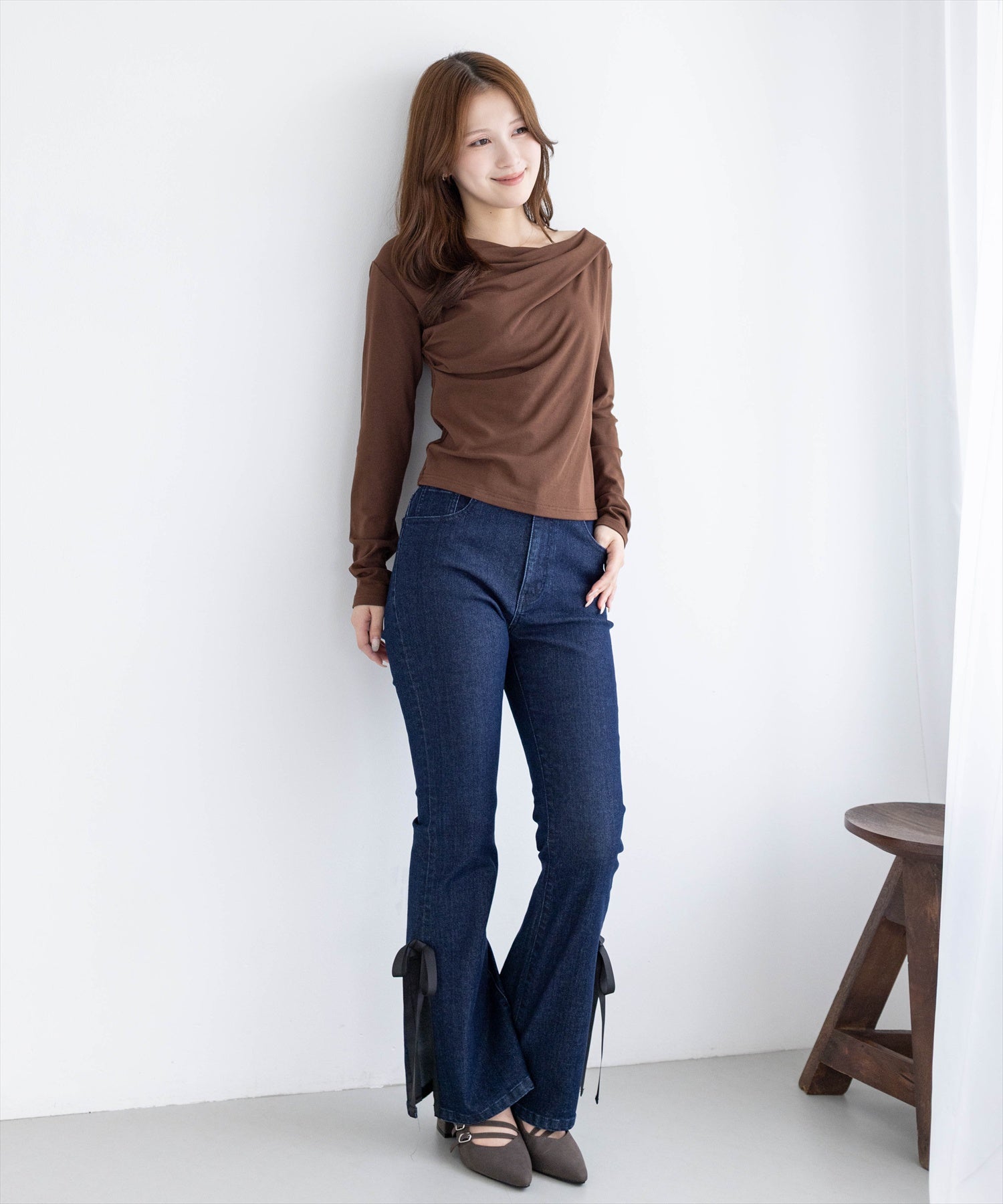 163cm/ブラウン着用