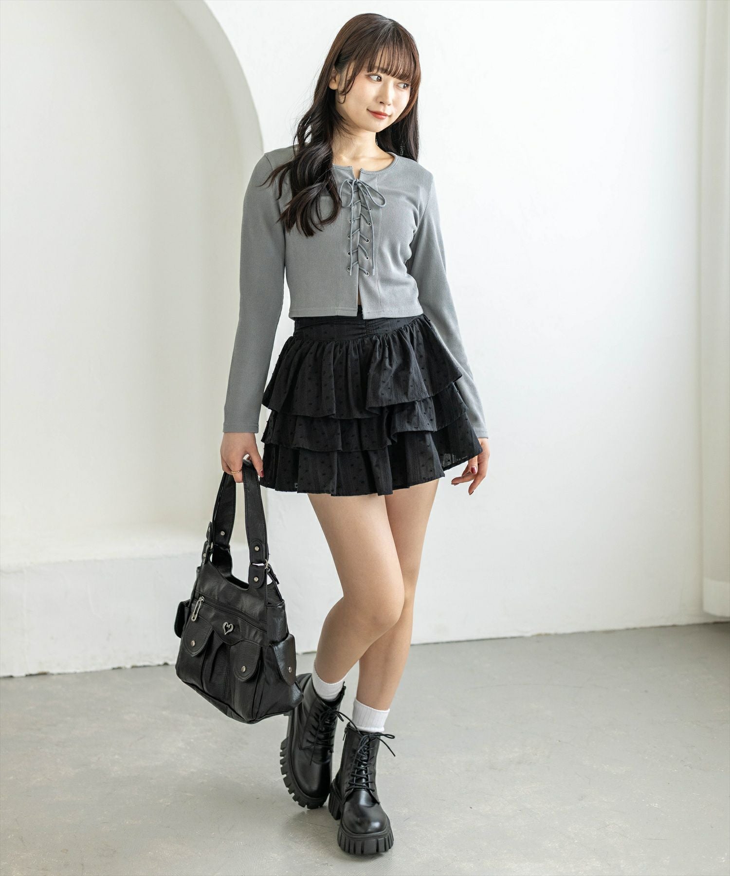 162cm/グレー着用