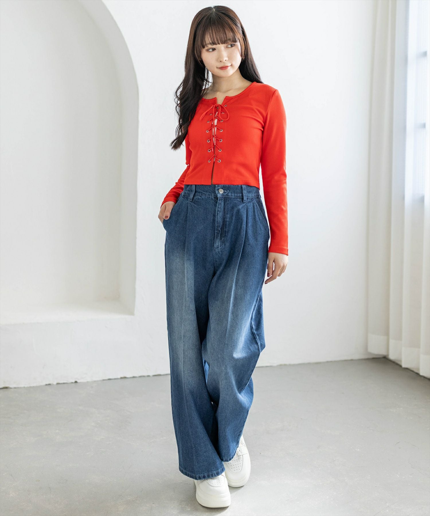 162cm/レッド着用