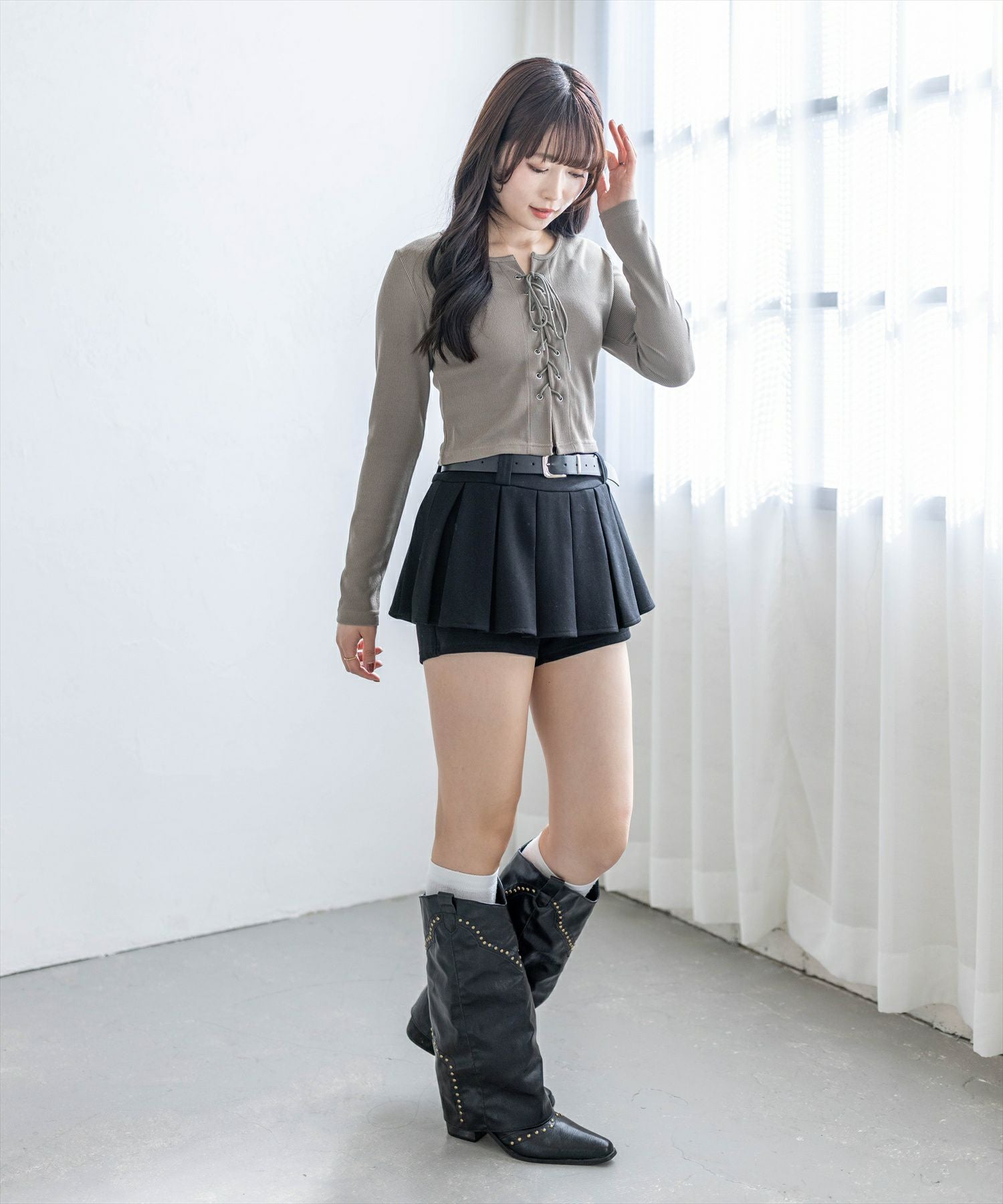 162㎝/グレージュ着用