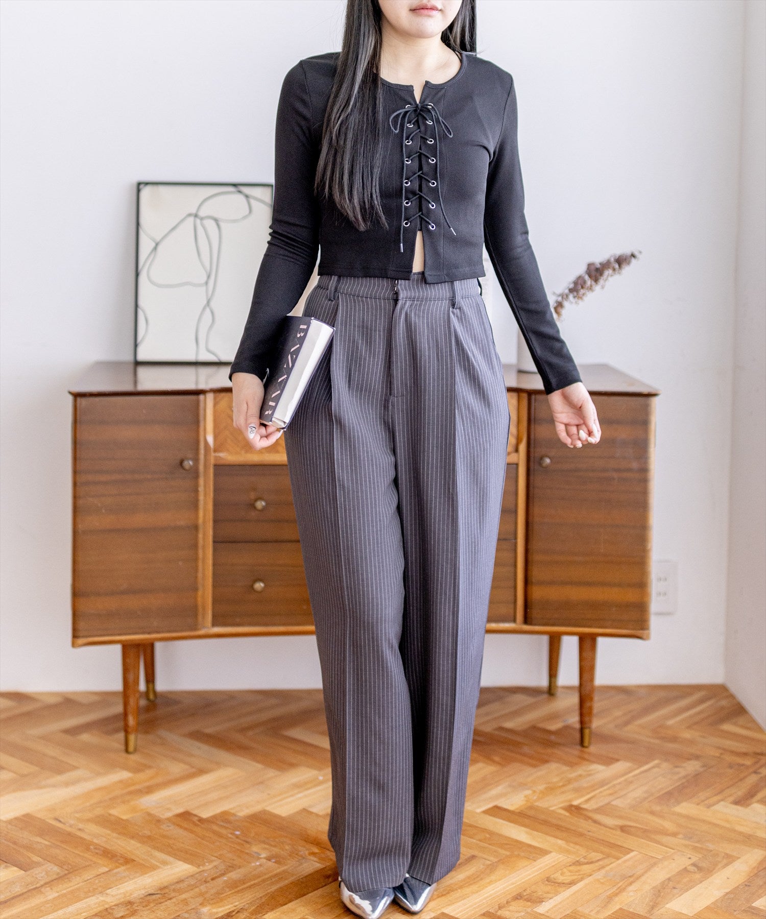 158cm/チャコールグレー F着用