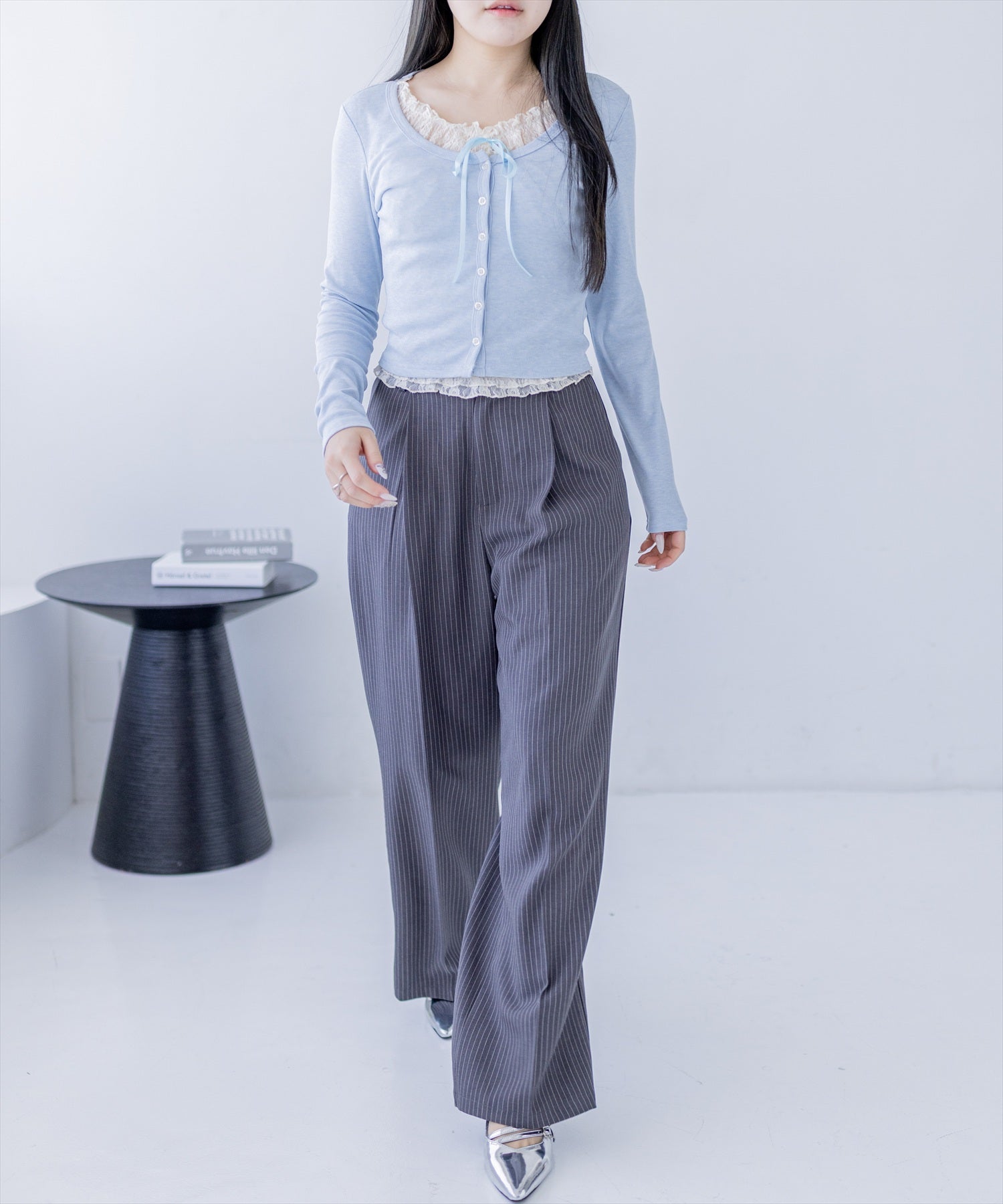 CLEAR BASIC≪再入荷≫ストライプワイドパンツ(セット可)[CL9641