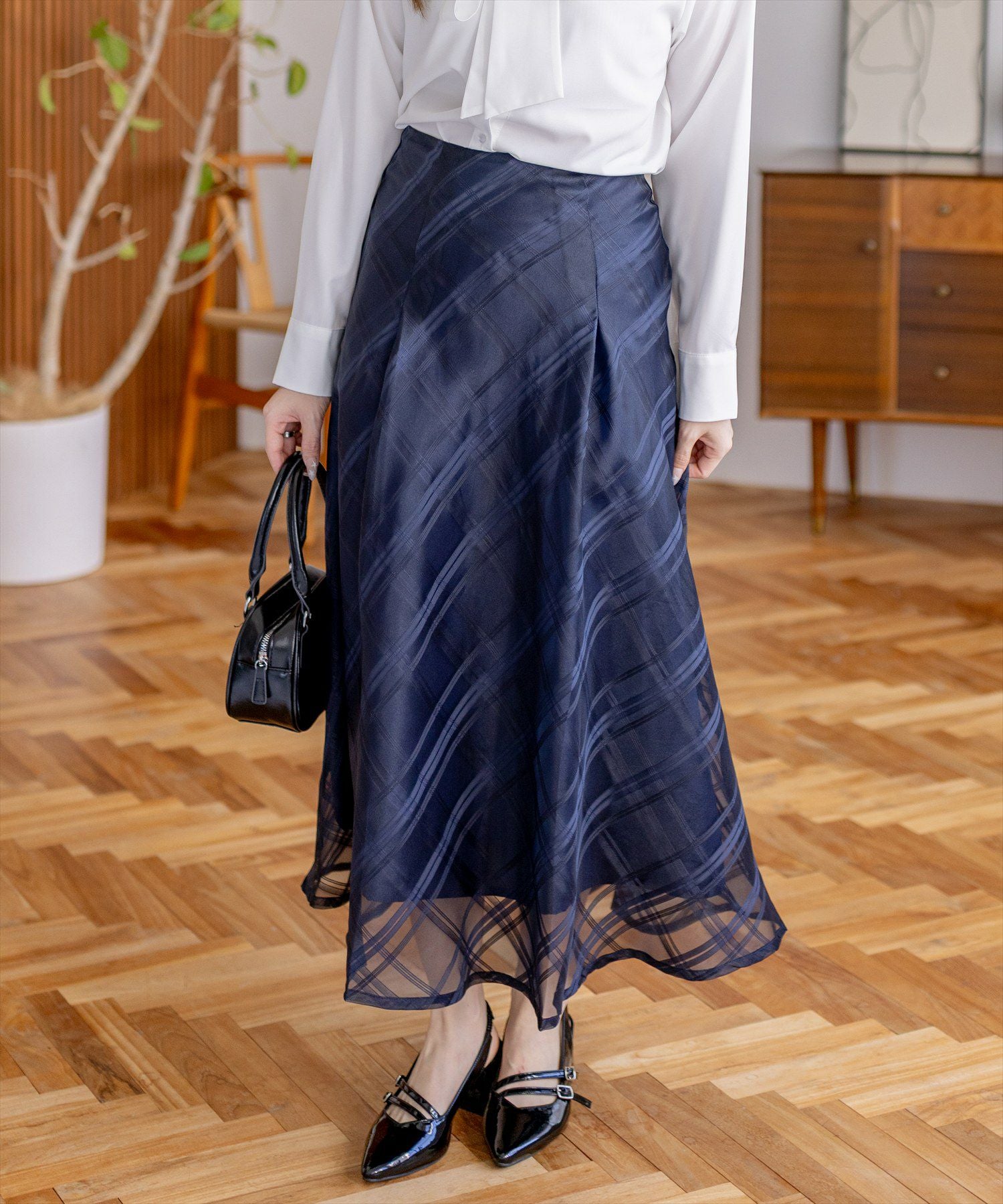 CLEAR BASIC チェック柄シアーフレアスカート[CL9609] | レディース