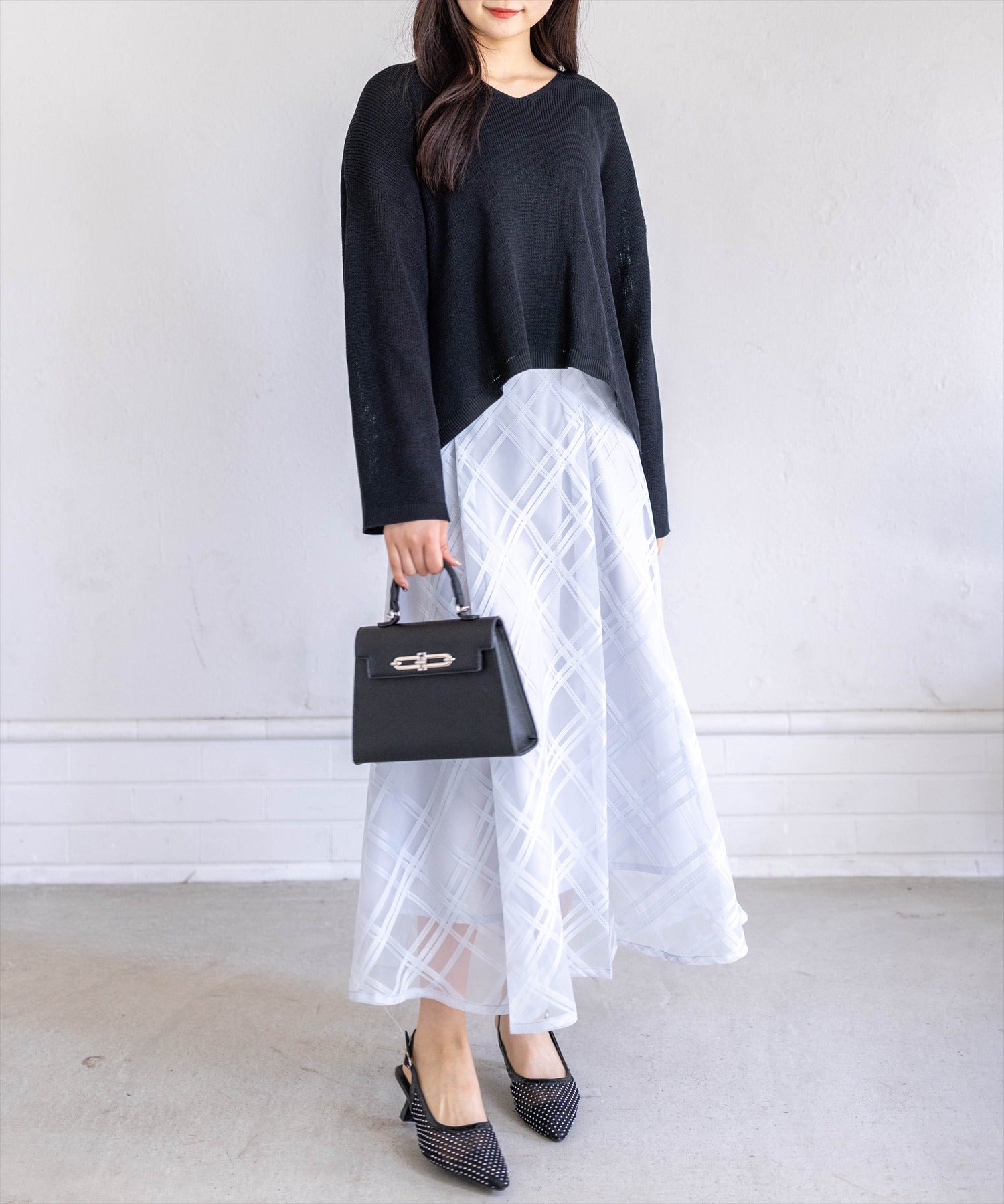 CLEAR BASIC チェック柄シアーフレアスカート[CL9609] | レディース