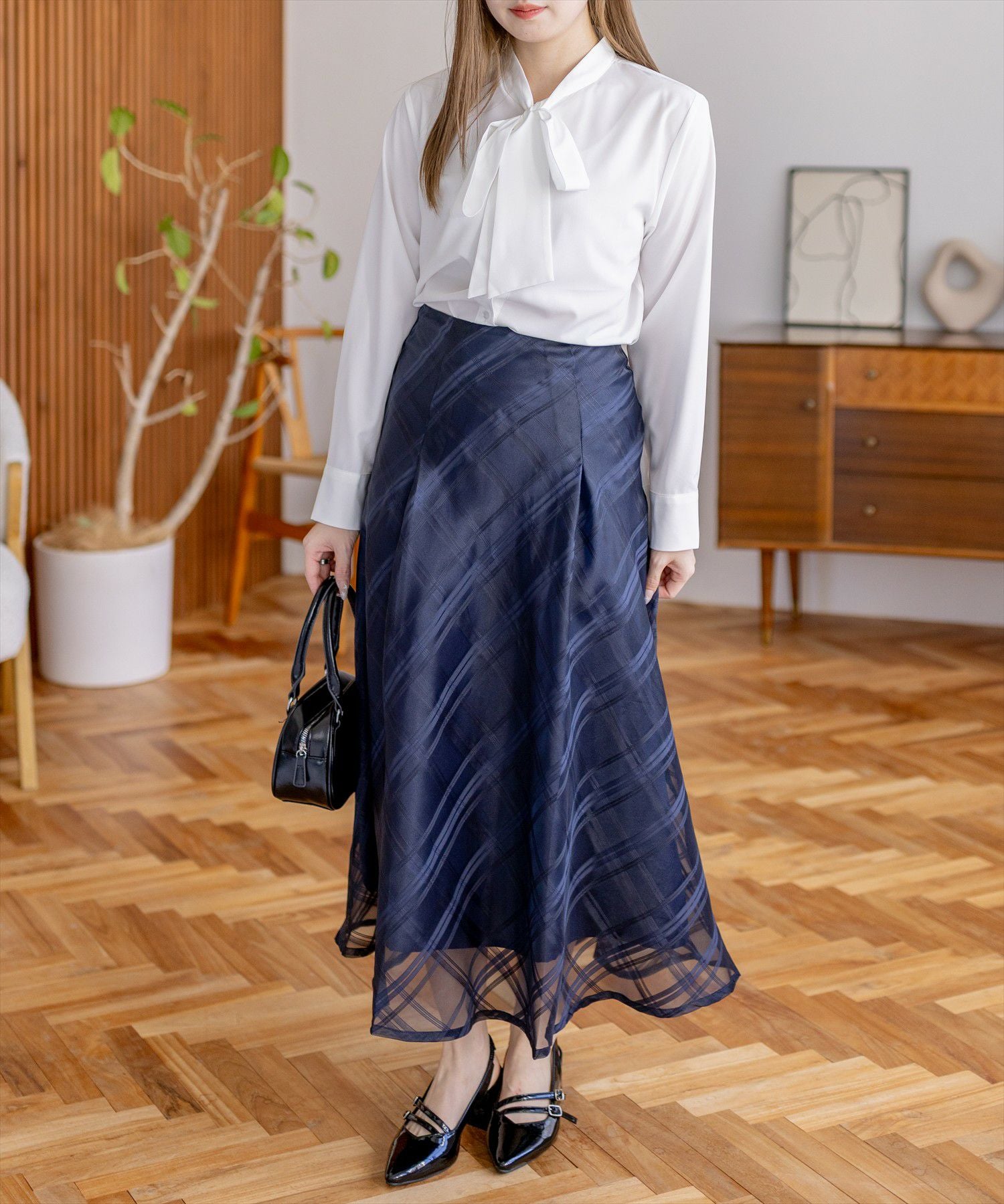 CLEAR BASIC チェック柄シアーフレアスカート[CL9609] | レディース