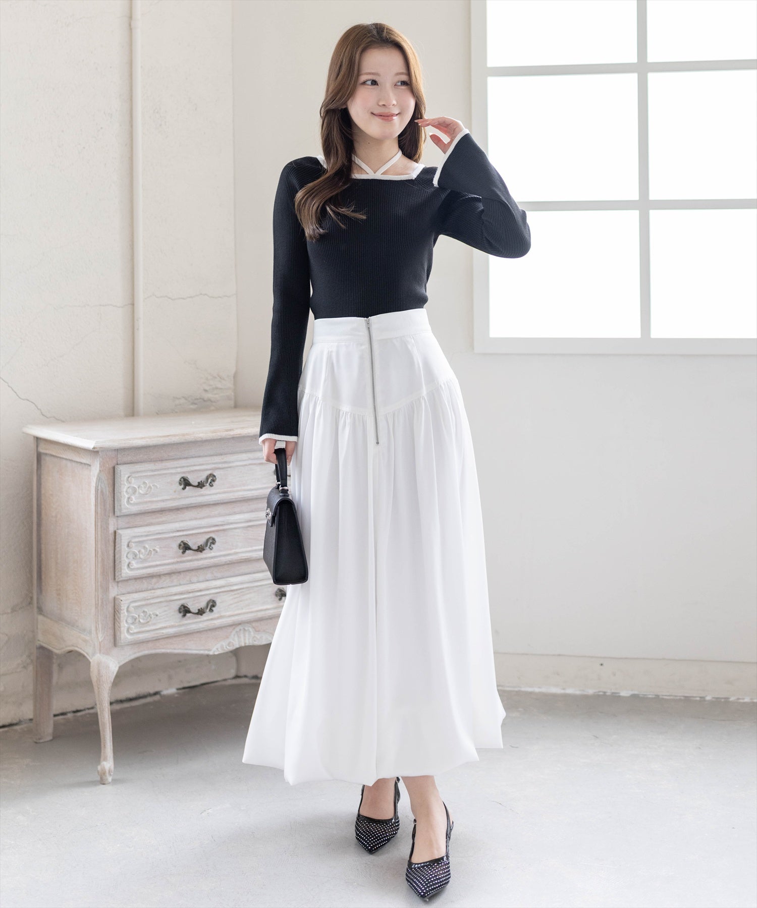 163cm/グレー着用