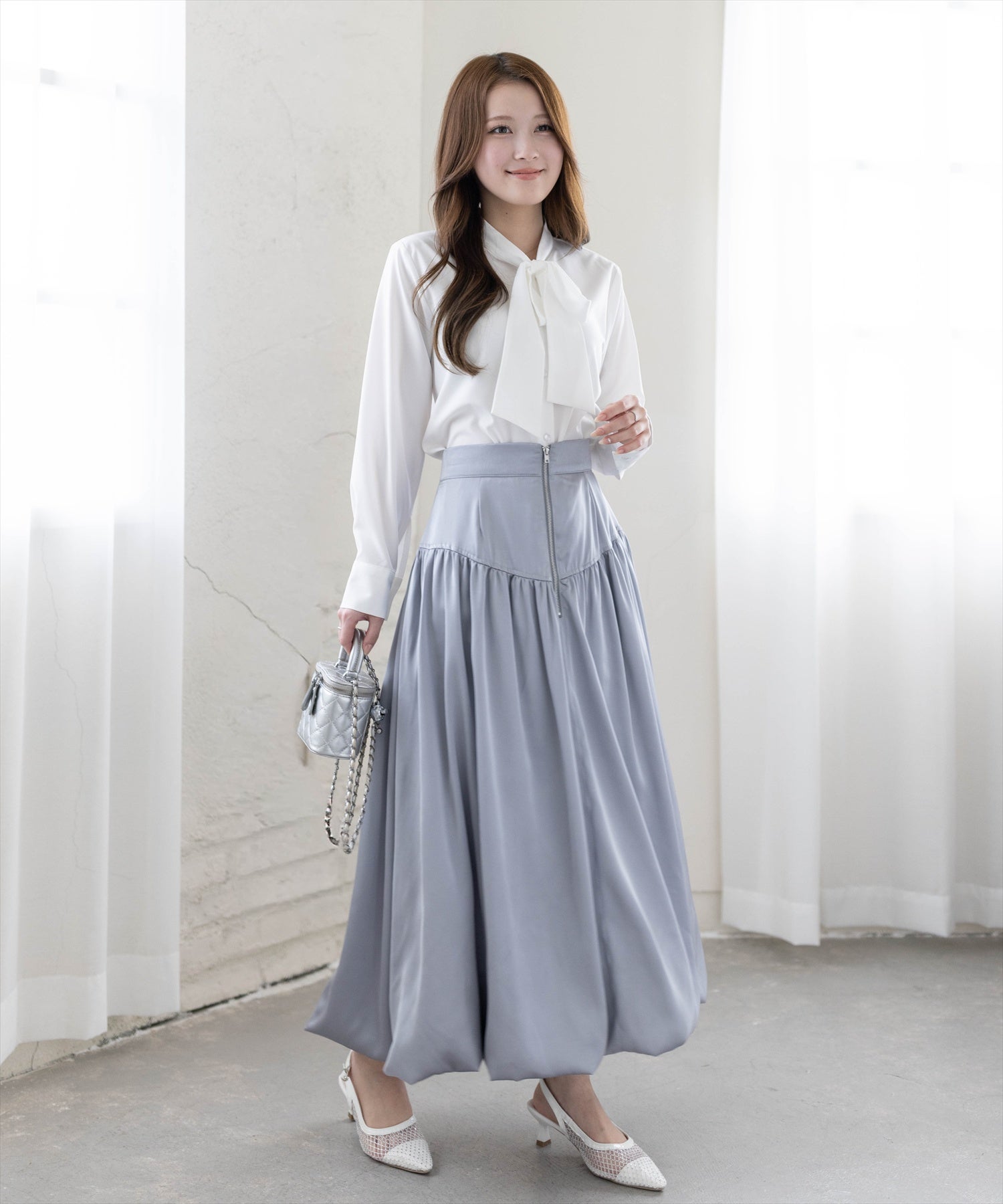 163cm/グレー着用