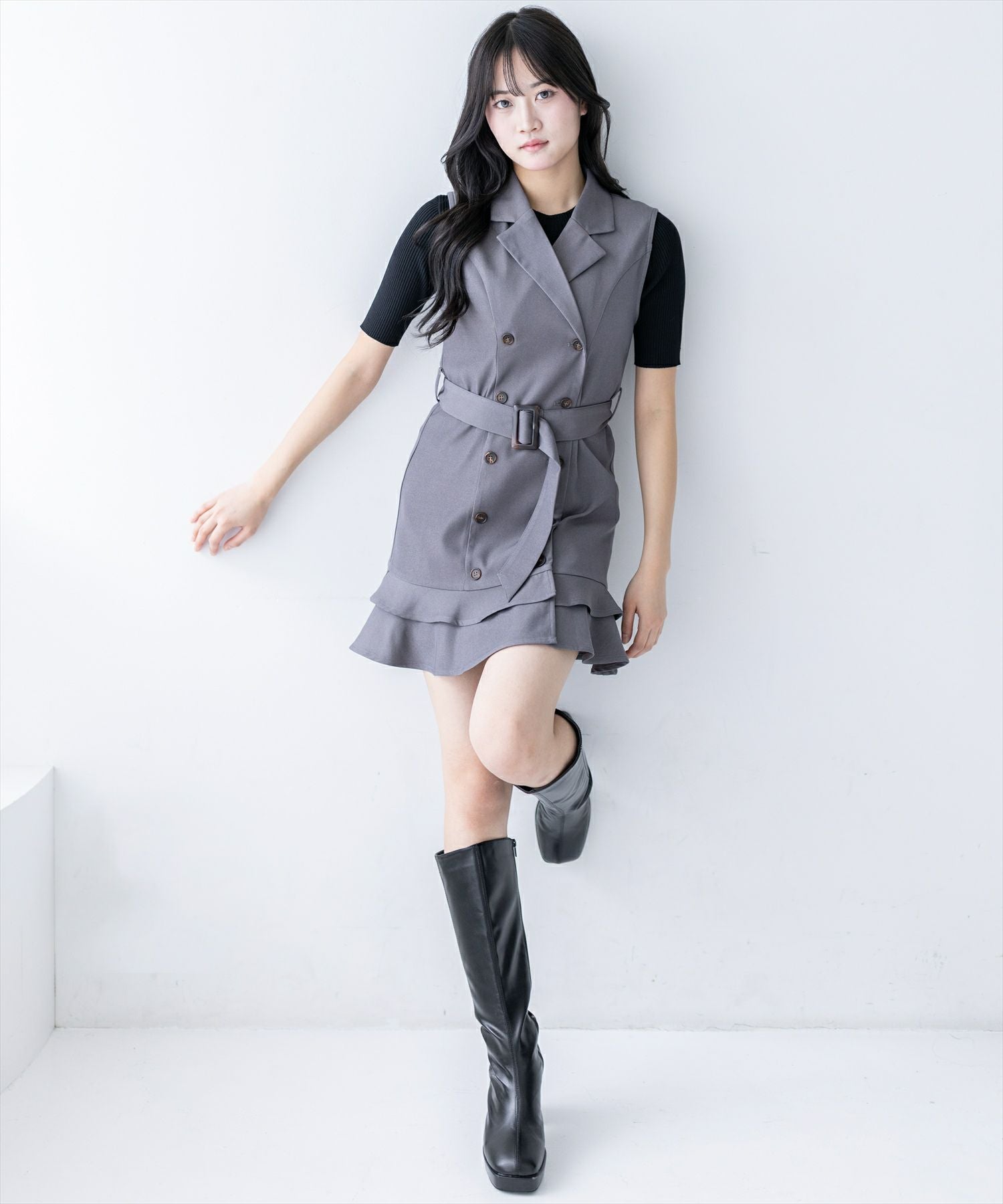 167cm/グレー着用