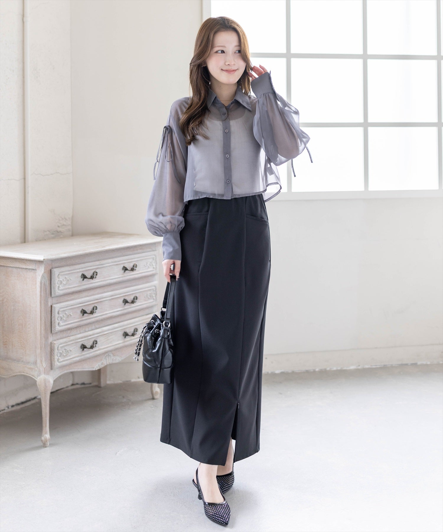 163cm/ブラック S着用