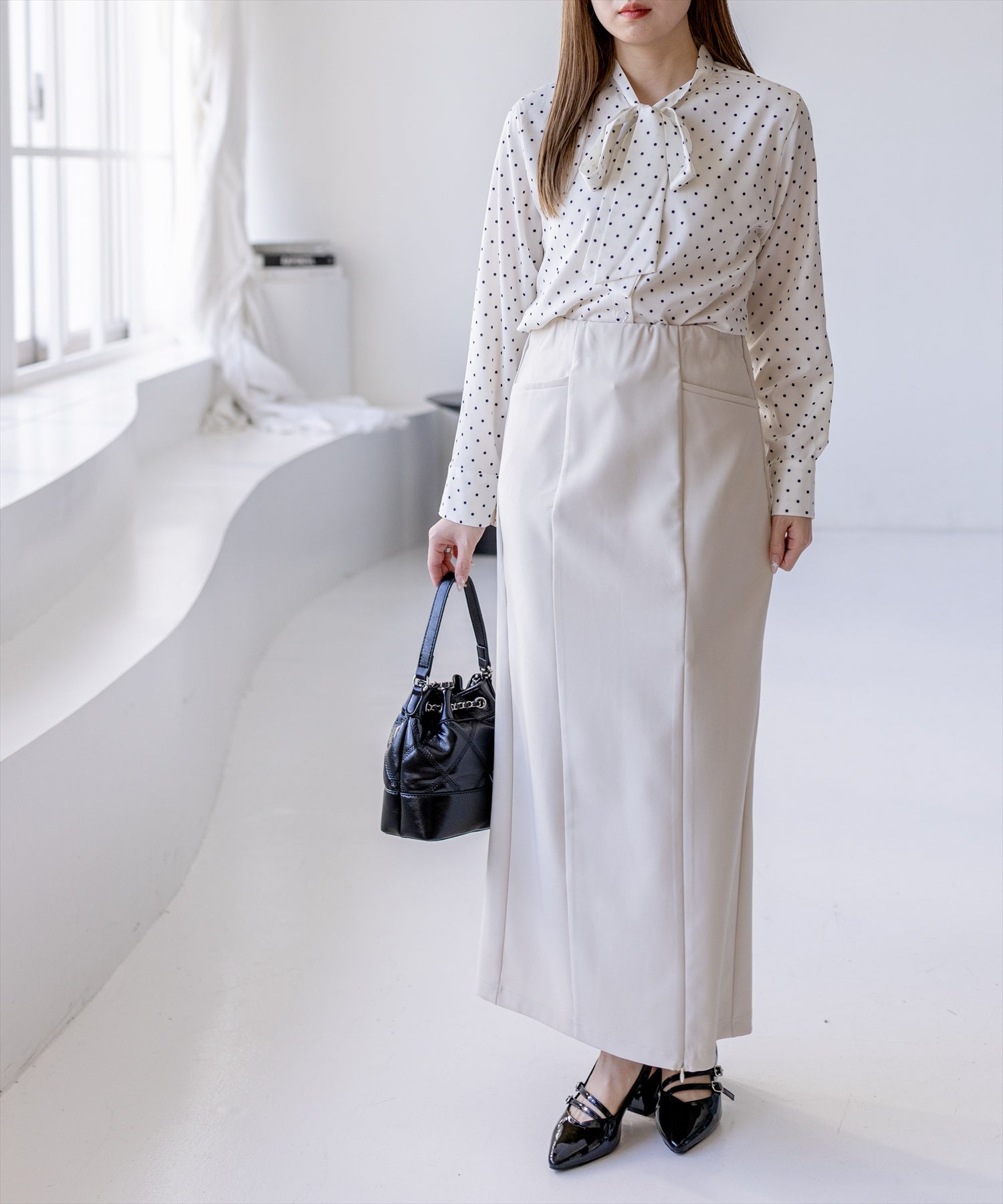 160cm/アイボリー S着用