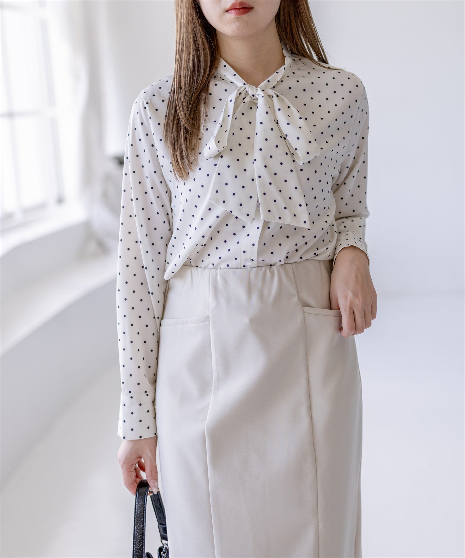 163cm/アイボリー着用