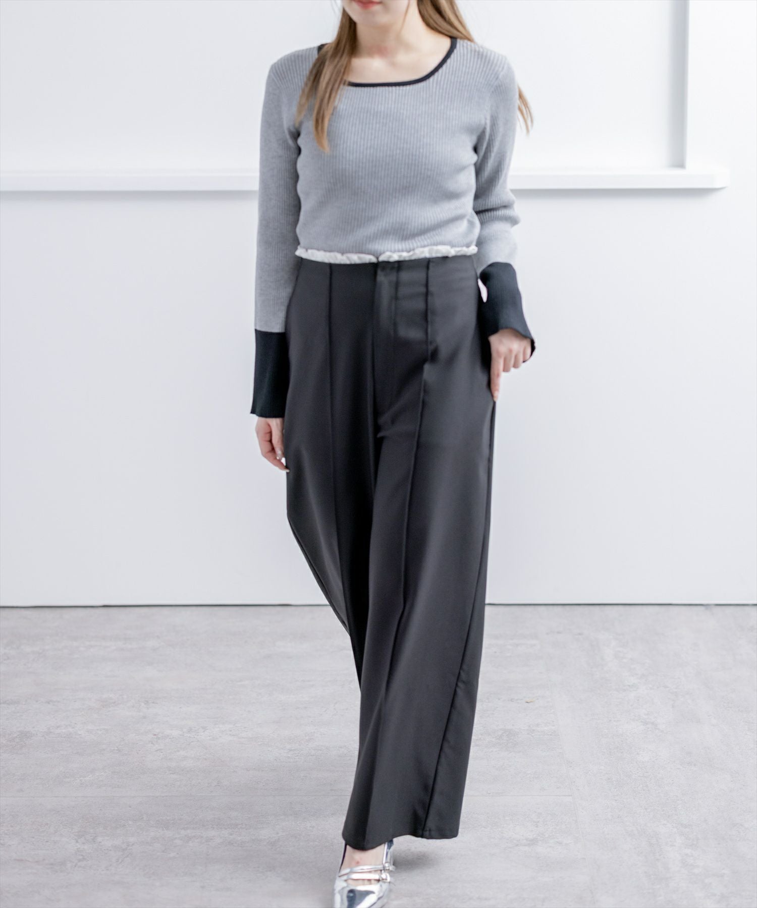 160cm/杢グレー着用