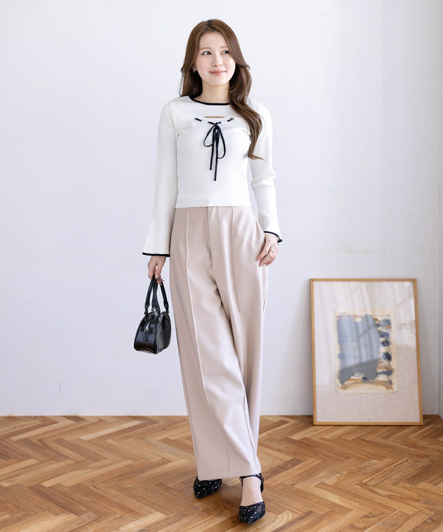 163cm/オフホワイト着用