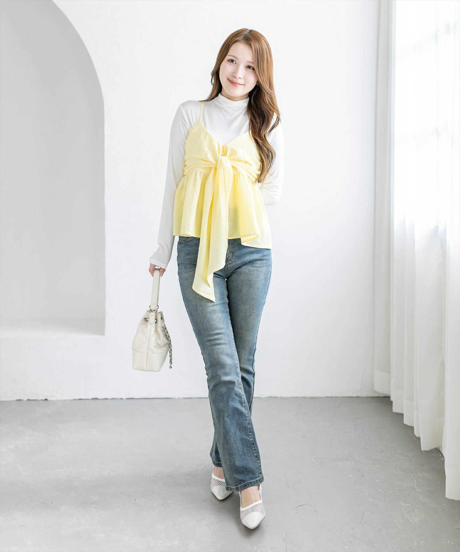 163cm/オフホワイト着用