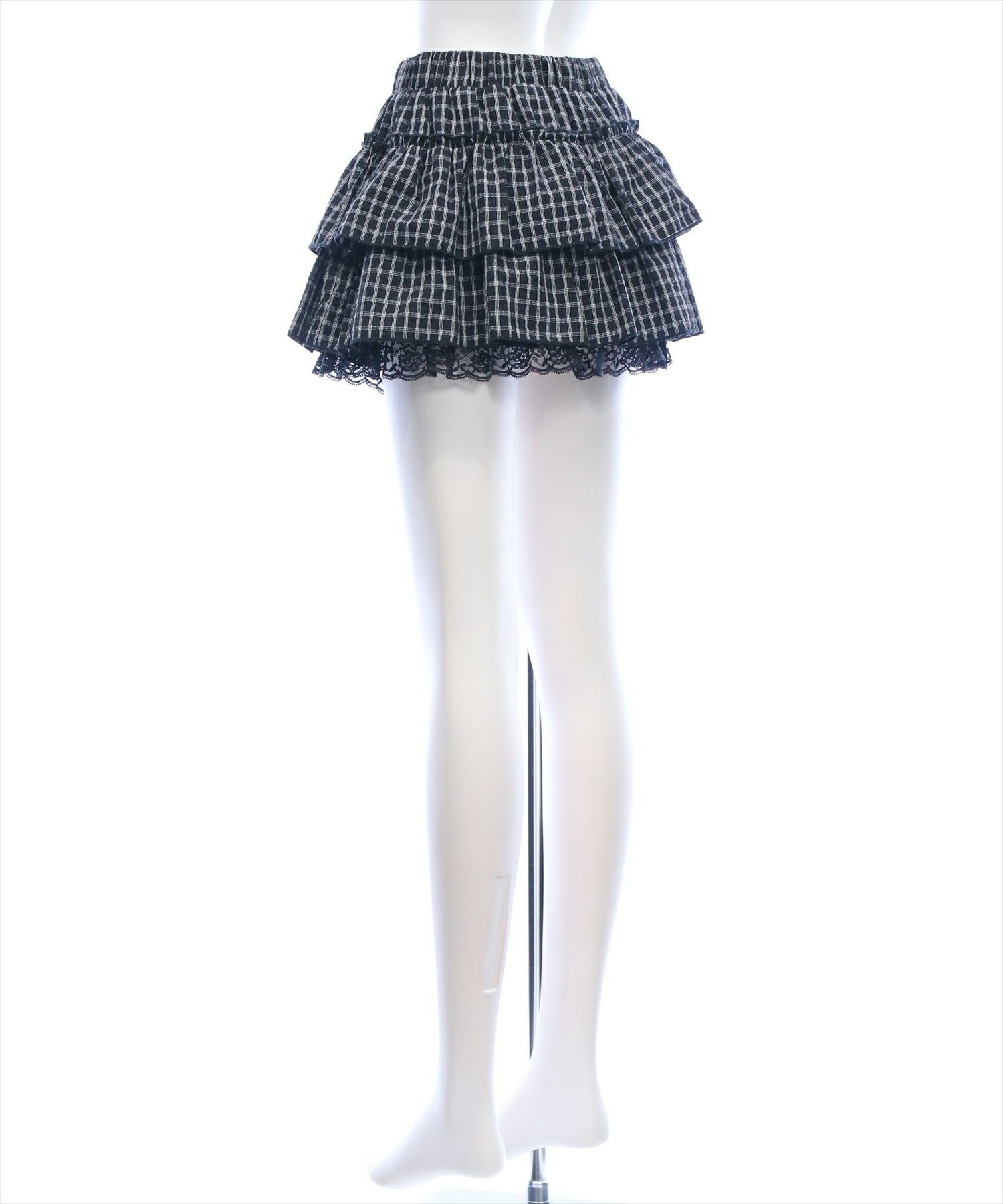 clear≪再入荷≫チェック柄フリルティアードミニスカート(セット可