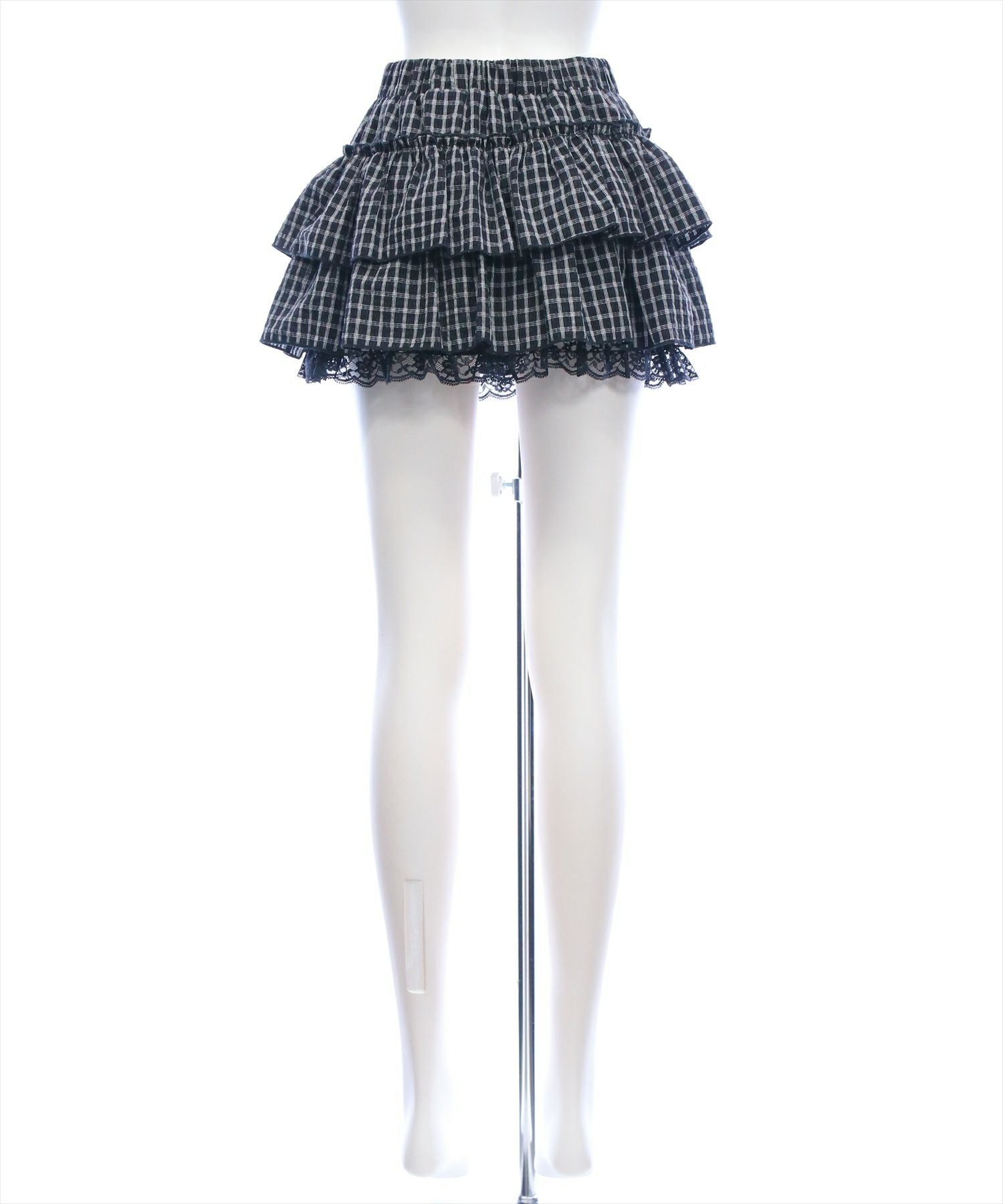 clear≪再入荷≫チェック柄フリルティアードミニスカート(セット可