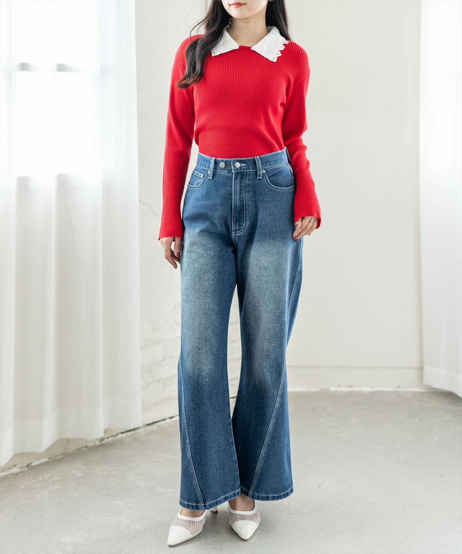 162cm/レッド着用