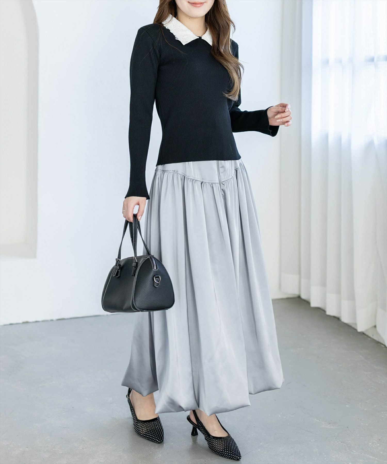 163cm/ブラック着用