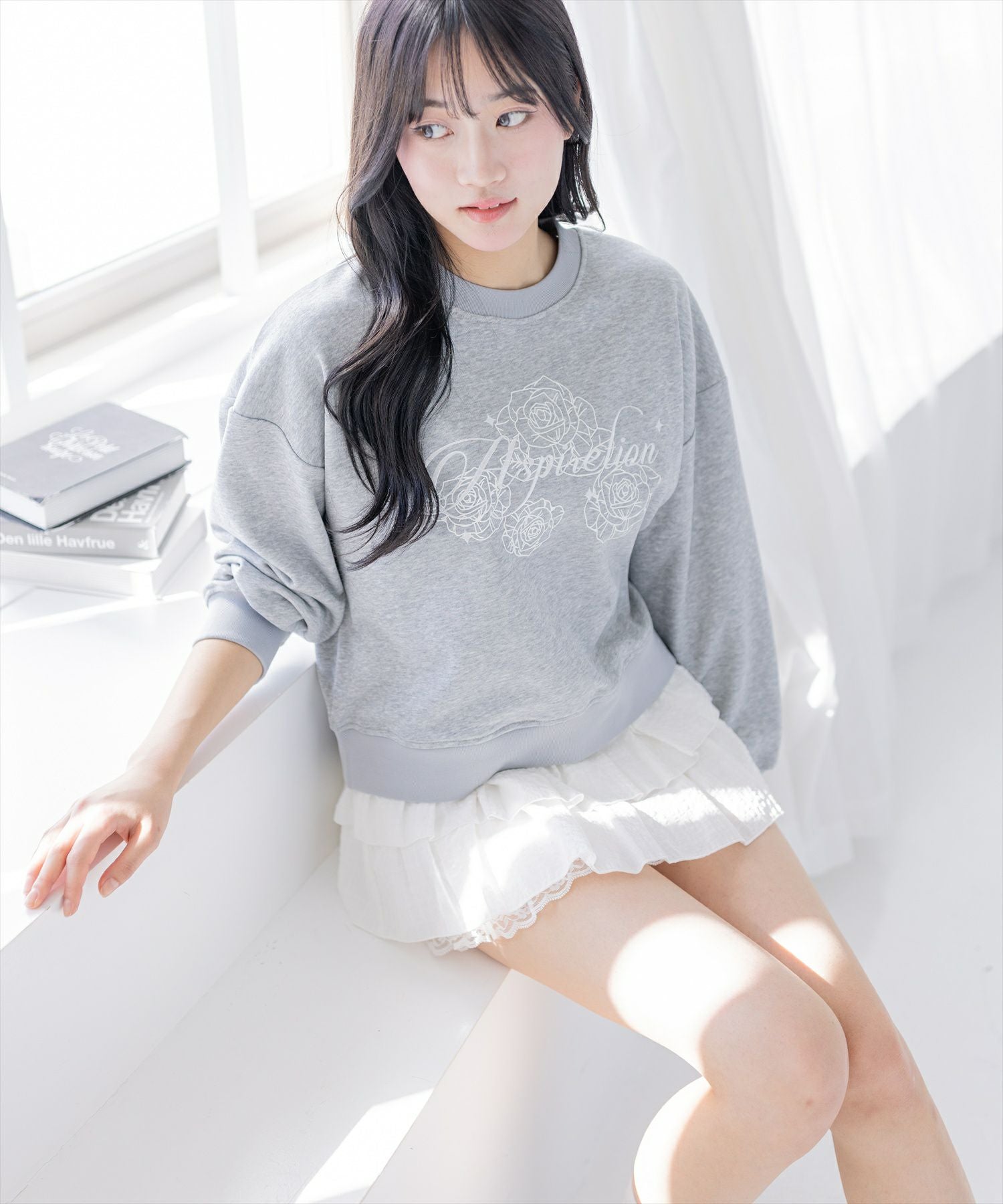 clear フラワープリントロゴ刺繍スウェット[CL9630] | レディース