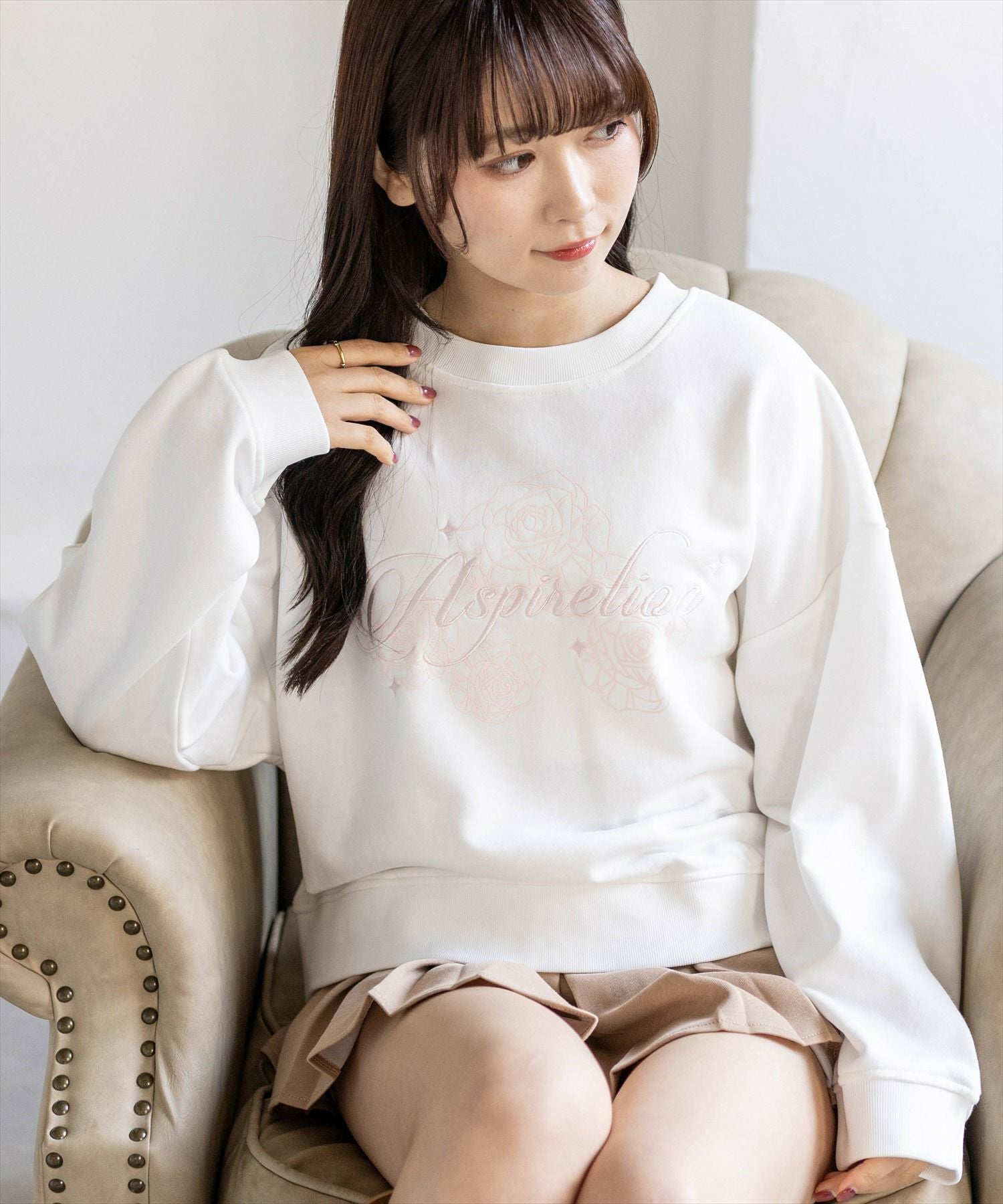 clear フラワープリントロゴ刺繍スウェット[CL9630] | レディース