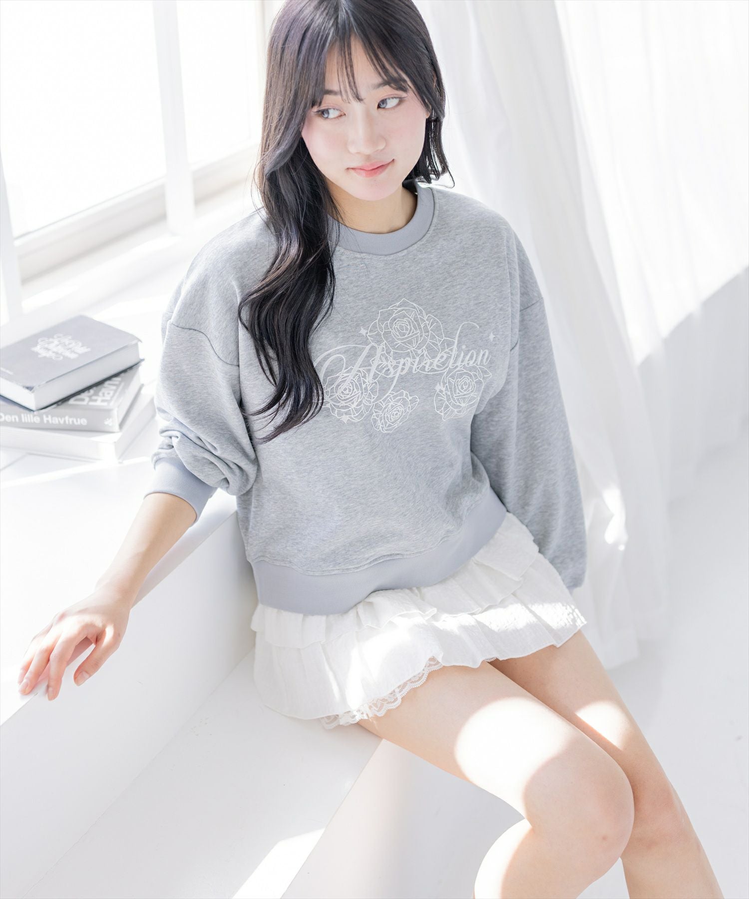clear フラワープリントロゴ刺繍スウェット[CL9630] | レディース
