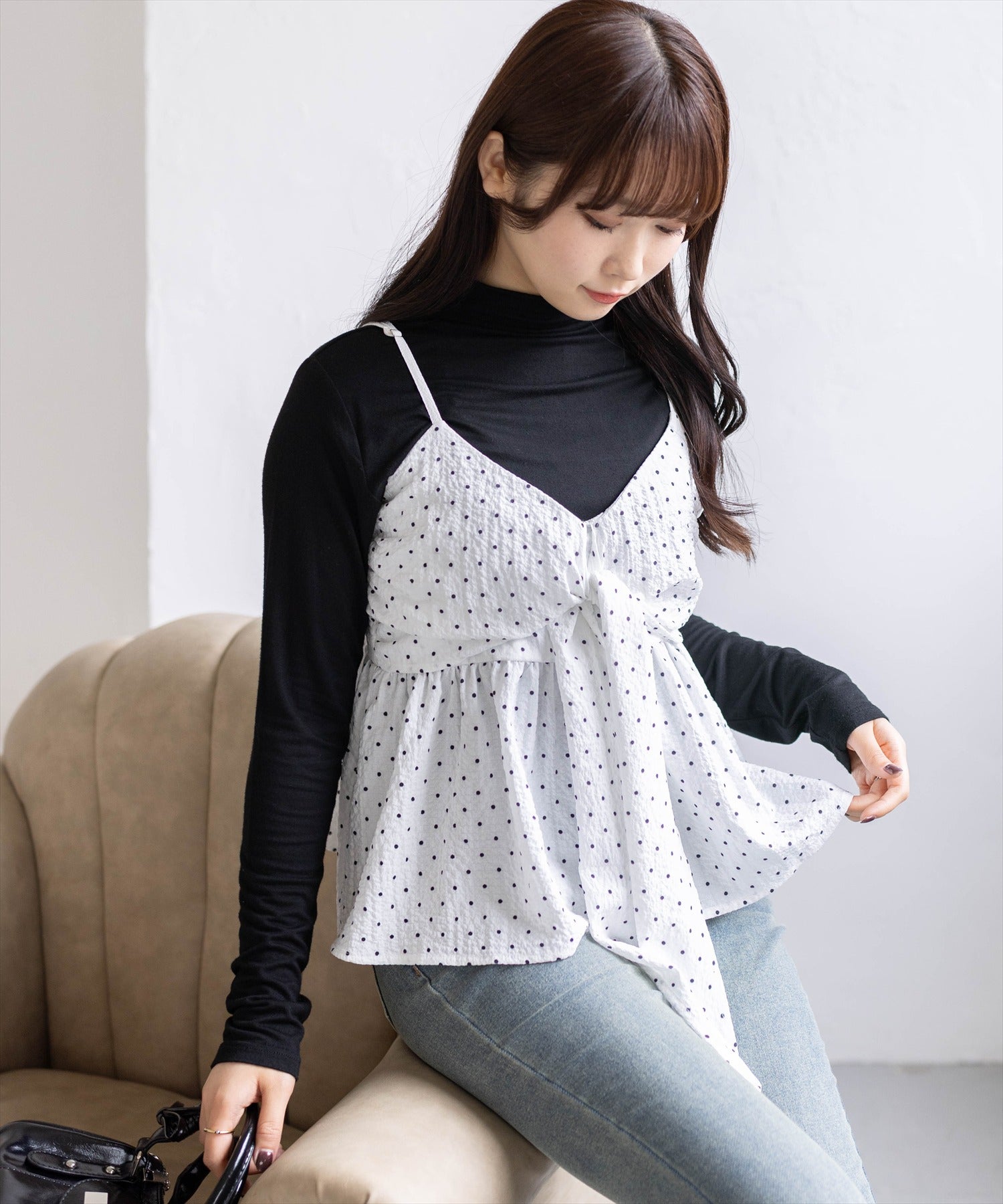 ❤︎新品❤︎ ELISABETTA  FRANCHISE リボンビスチェトップス 無地柄アソートリボンビスチェ レディースファッション | clear