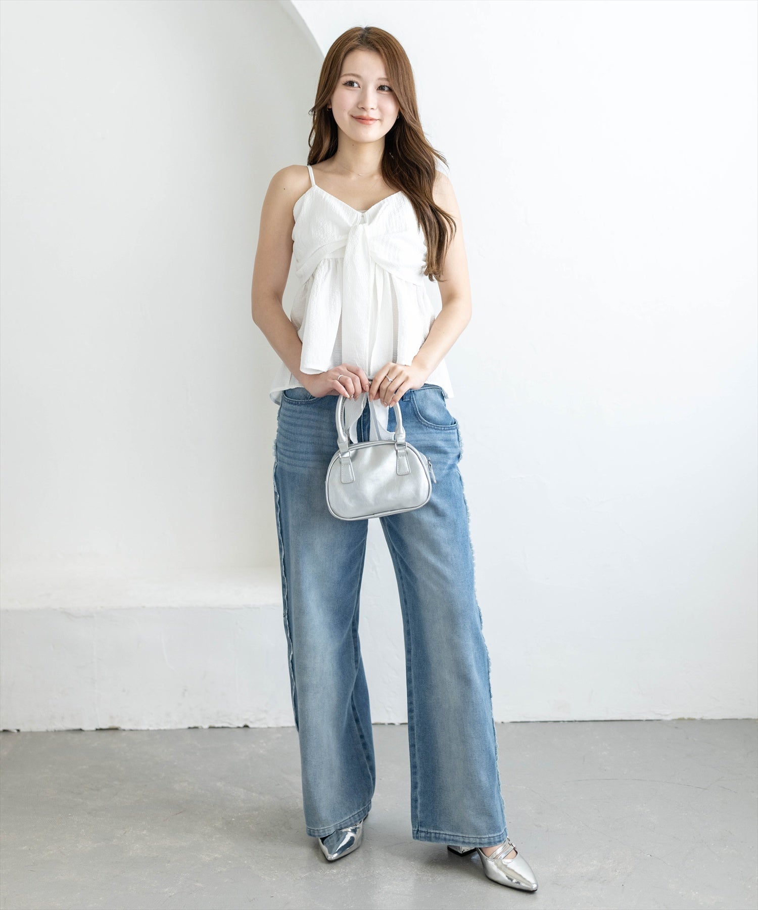 163cm/オフホワイト着用