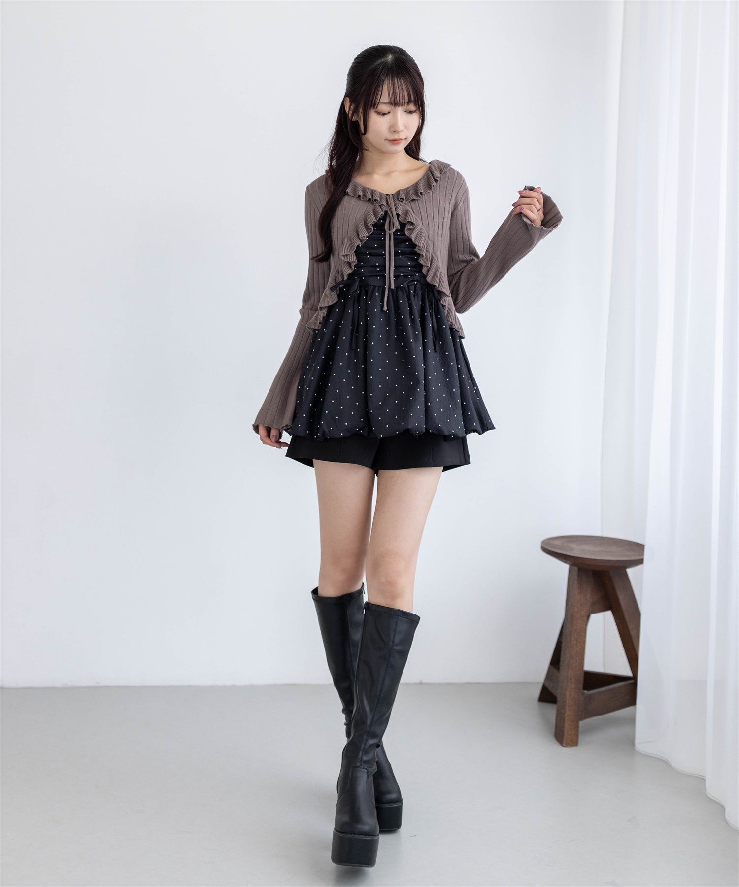 162cm/モカ着用