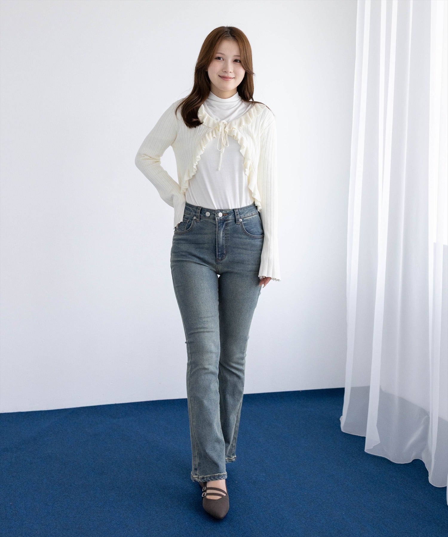 163cm/アイボリー2着用