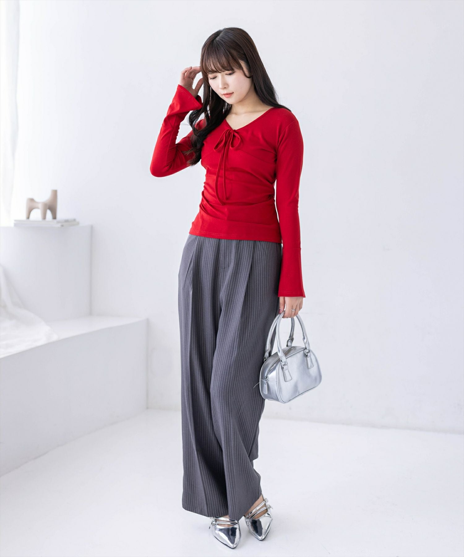 162cm/レッド着用