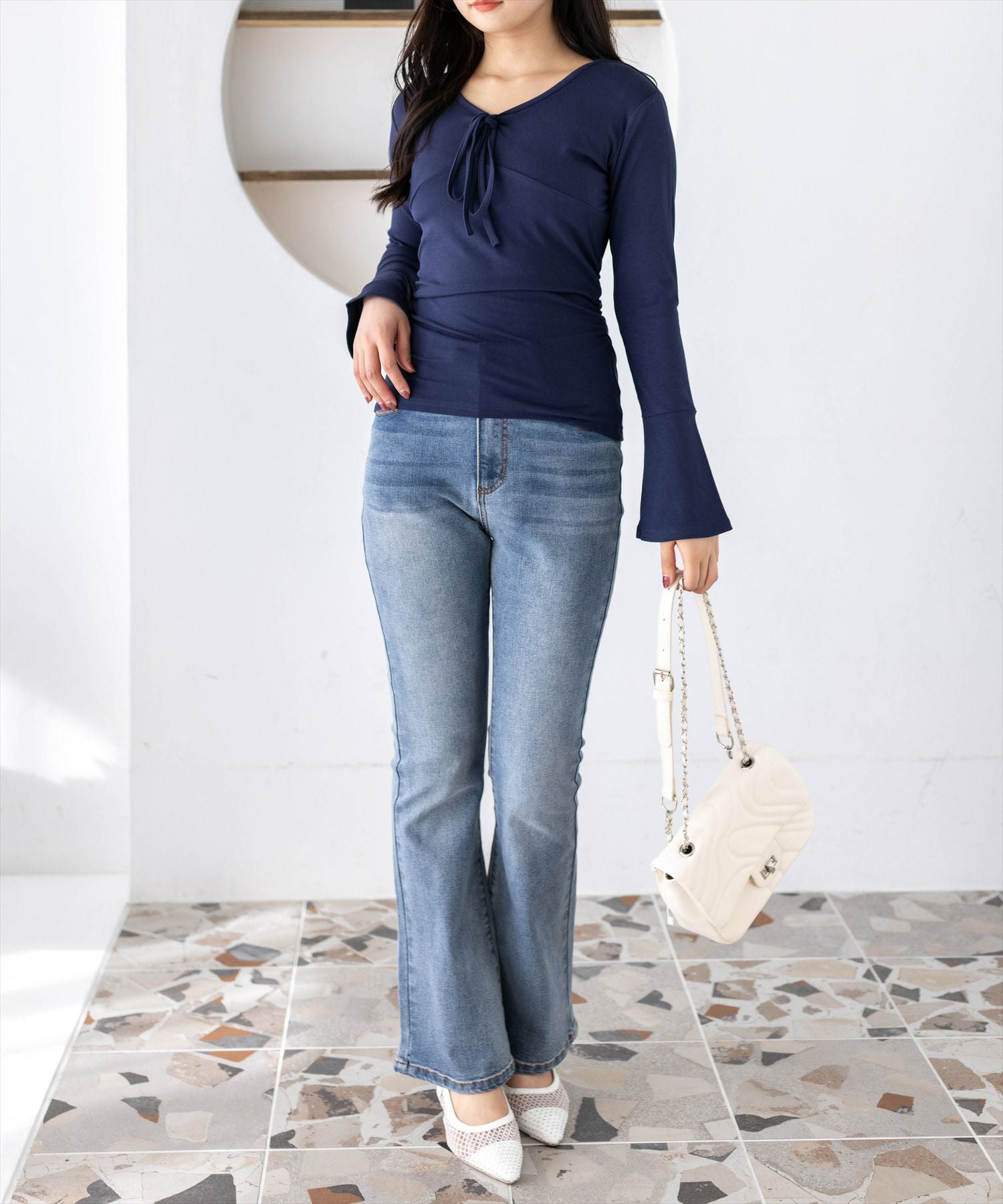 162cm/ネイビー着用