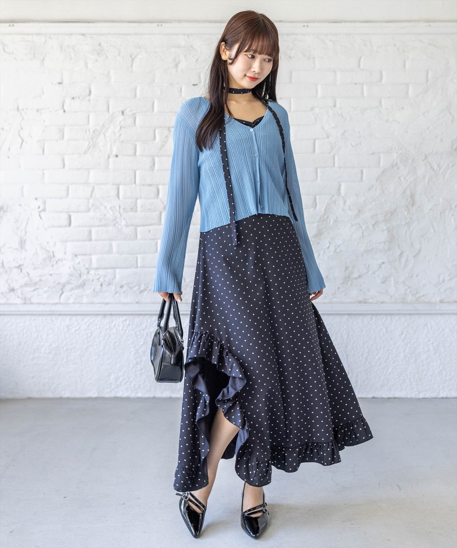 162cm/ブラックドット F着用