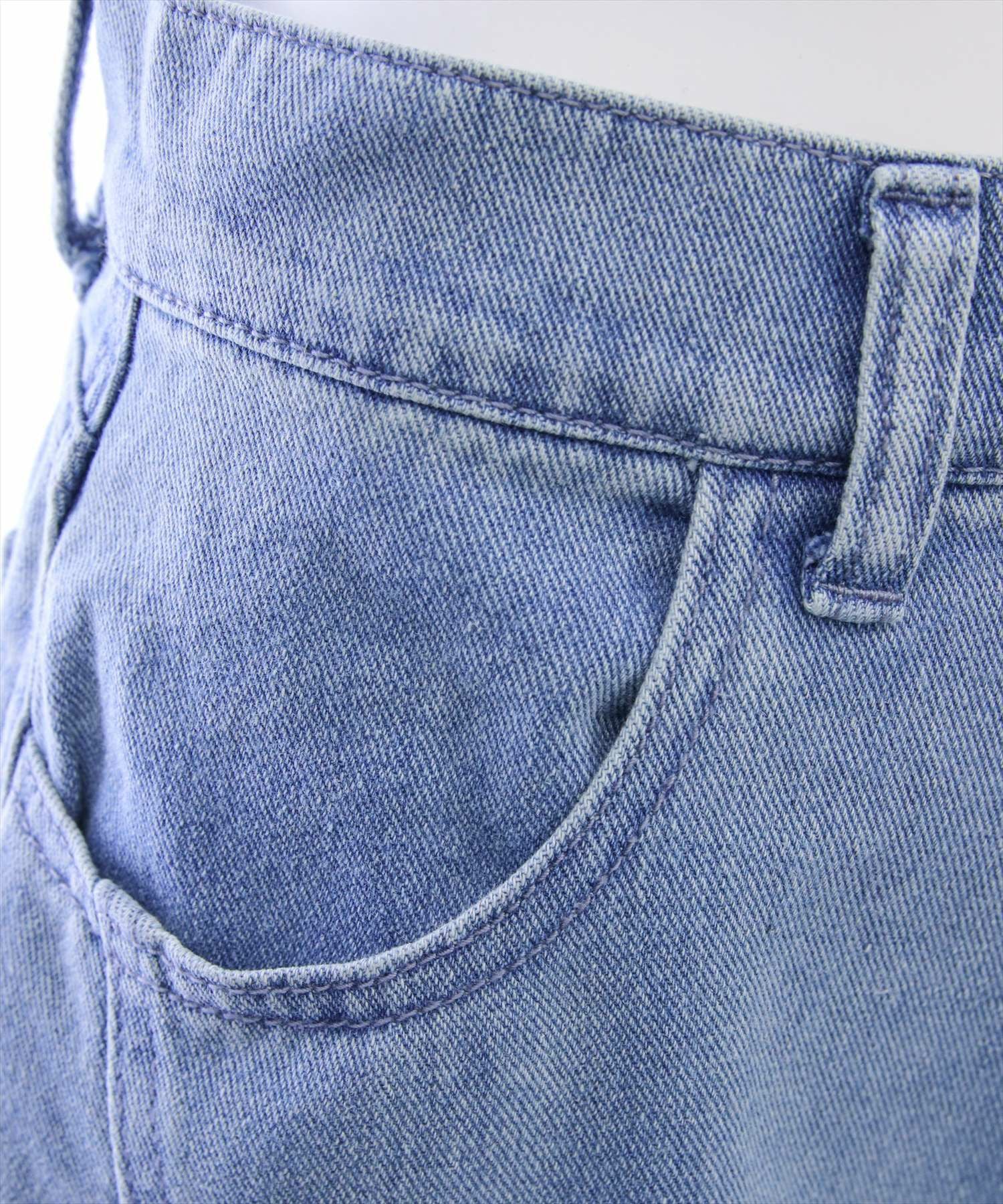 サイドリボンワイドデニムパンツ レディースファッション | clear