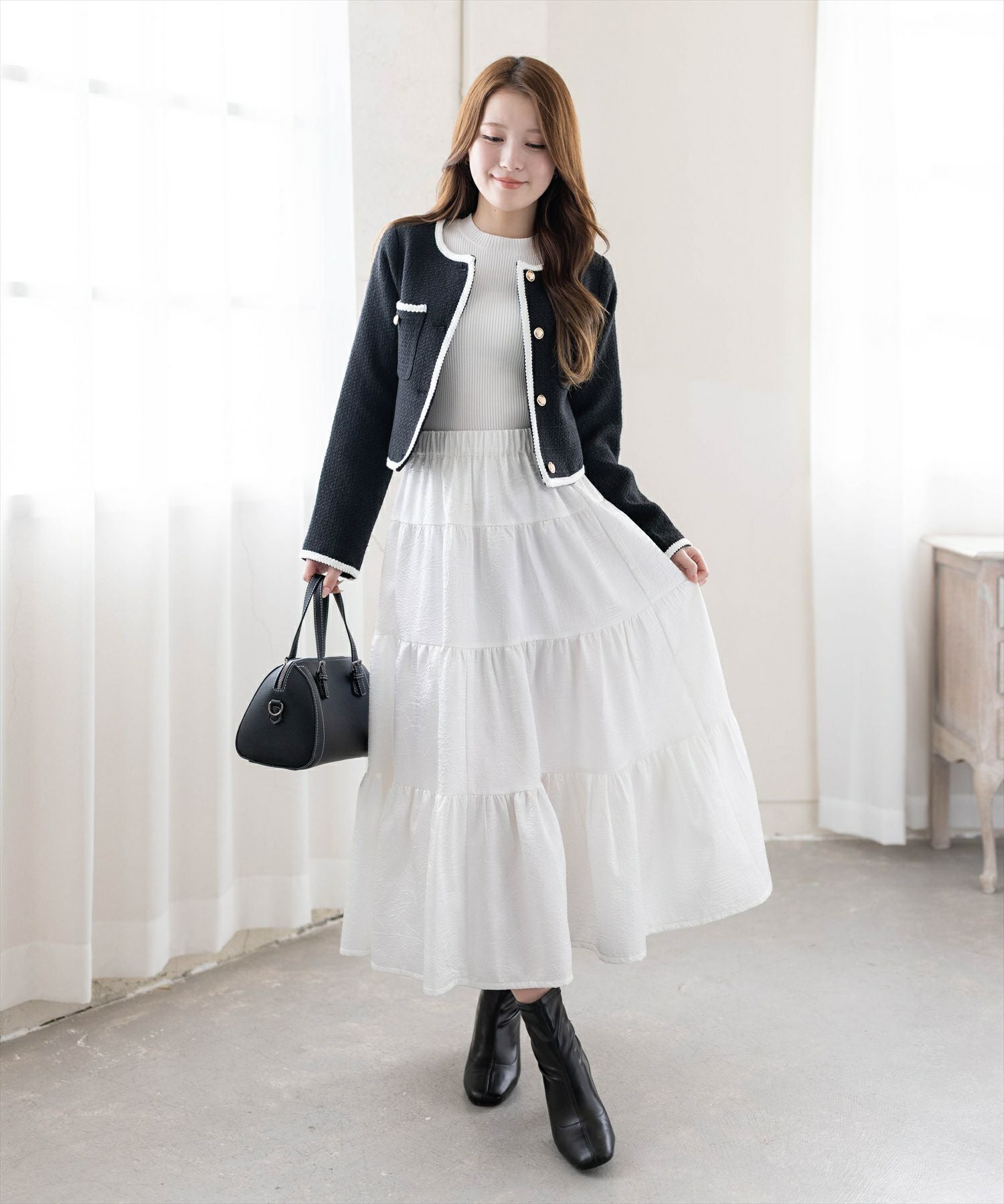 163cm/ブラック着用