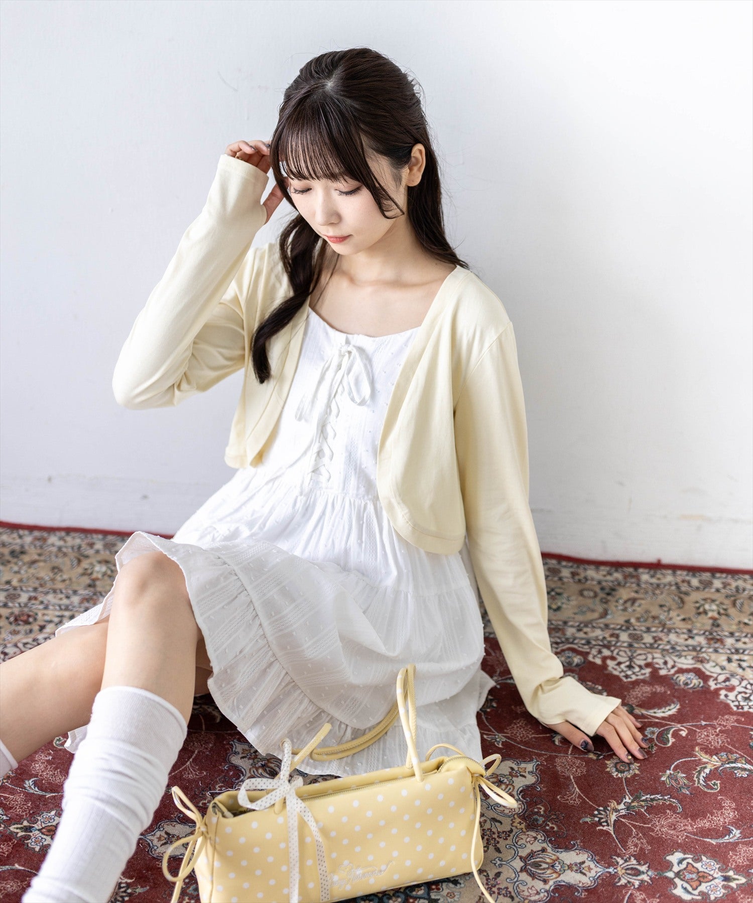 clear≪再入荷≫ドビードットレースアップキャミワンピース[CL9621