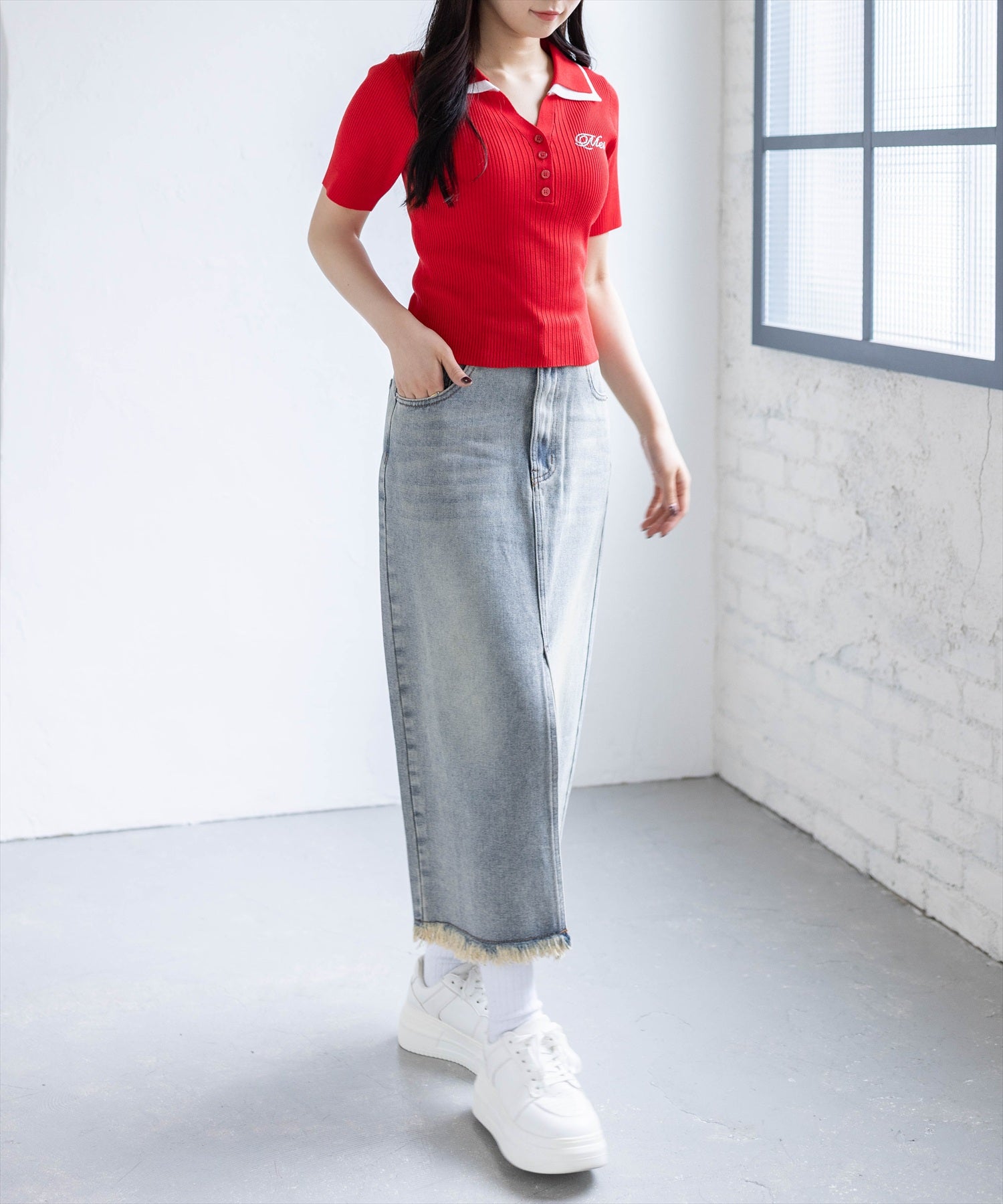 162cm/ブルー M着用