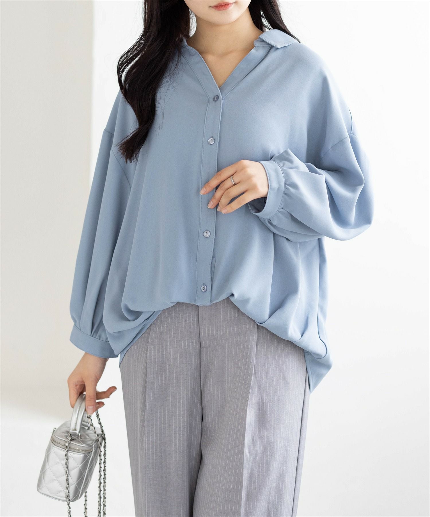 お値下げ 清楚なポリエステルの留め袖 ハイネックTシャツ(綿100%・洗濯機OK)/やや長めの袖丈 - ファッション