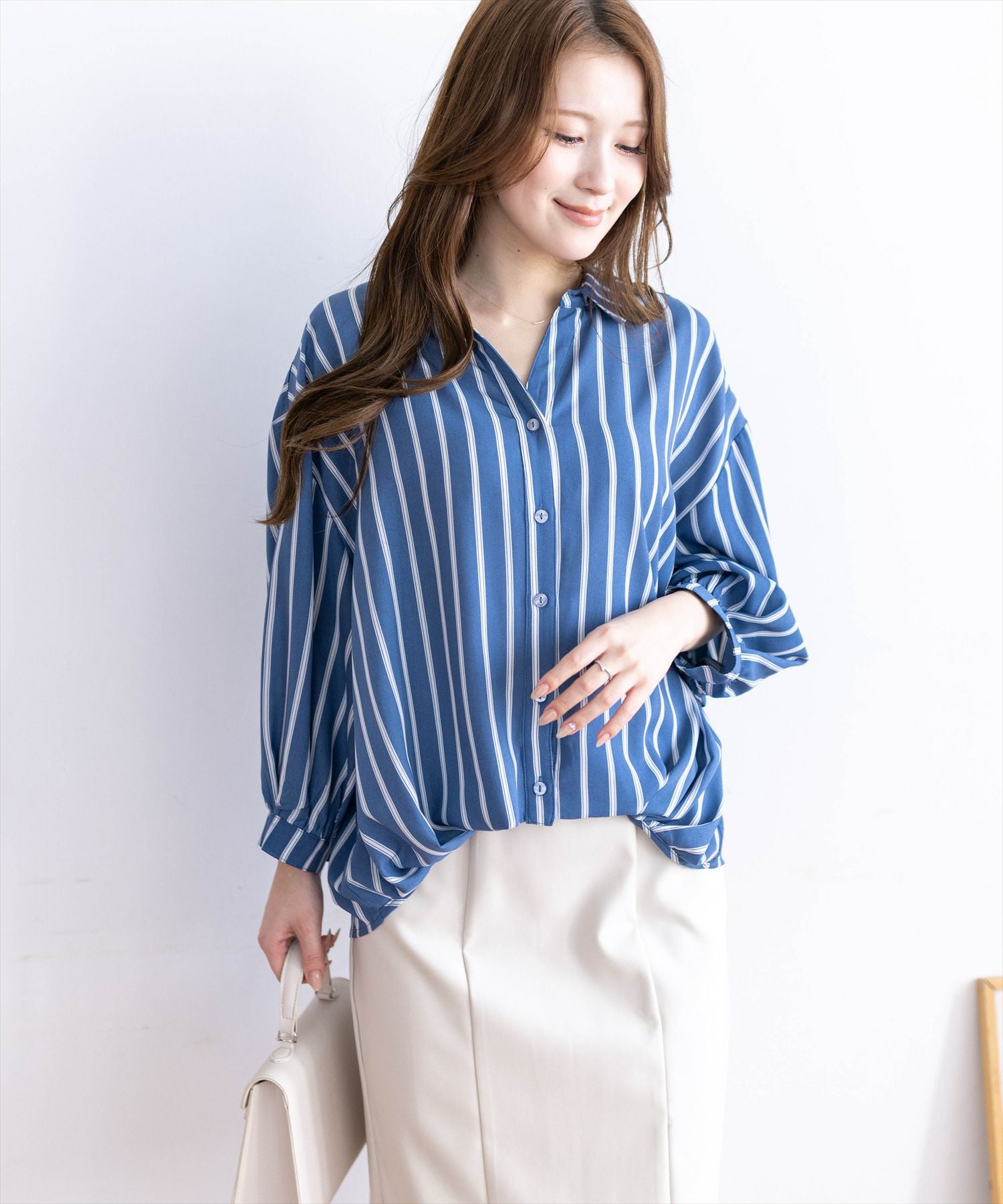 お値下げ 清楚なポリエステルの留め袖 ハイネックTシャツ(綿100%・洗濯機OK)/やや長めの袖丈 - ファッション