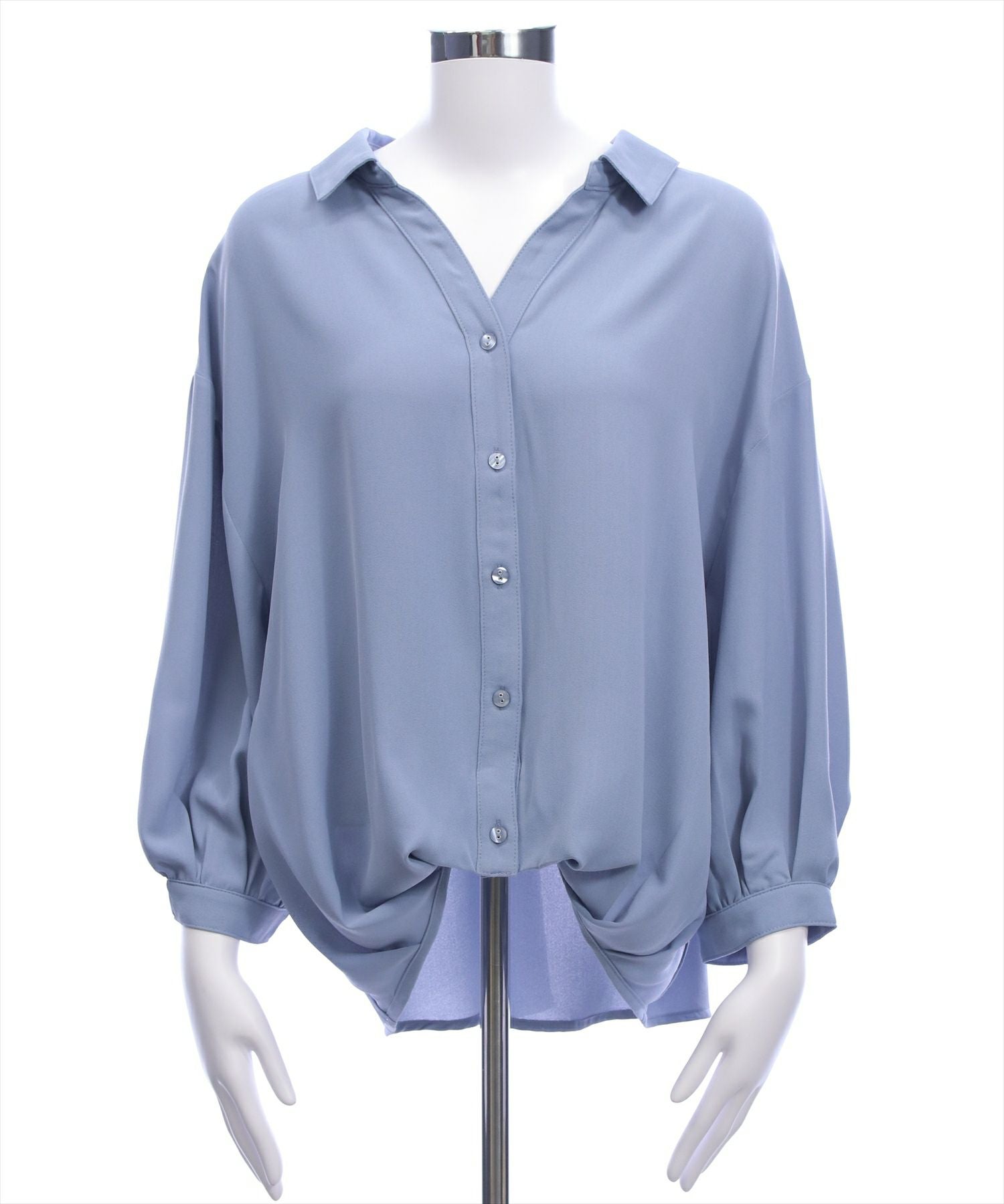 CLEAR BASIC≪再入荷≫バックスピンドル裾タック七分袖ブラウス[CL9562
