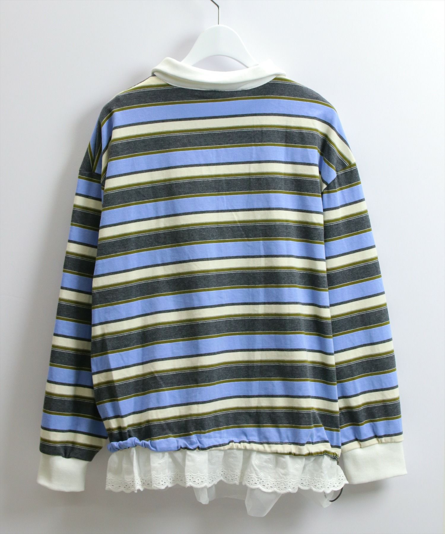 STAY MOTION≪WEB限定≫レースボーダー長袖ポロシャツ[ST1117