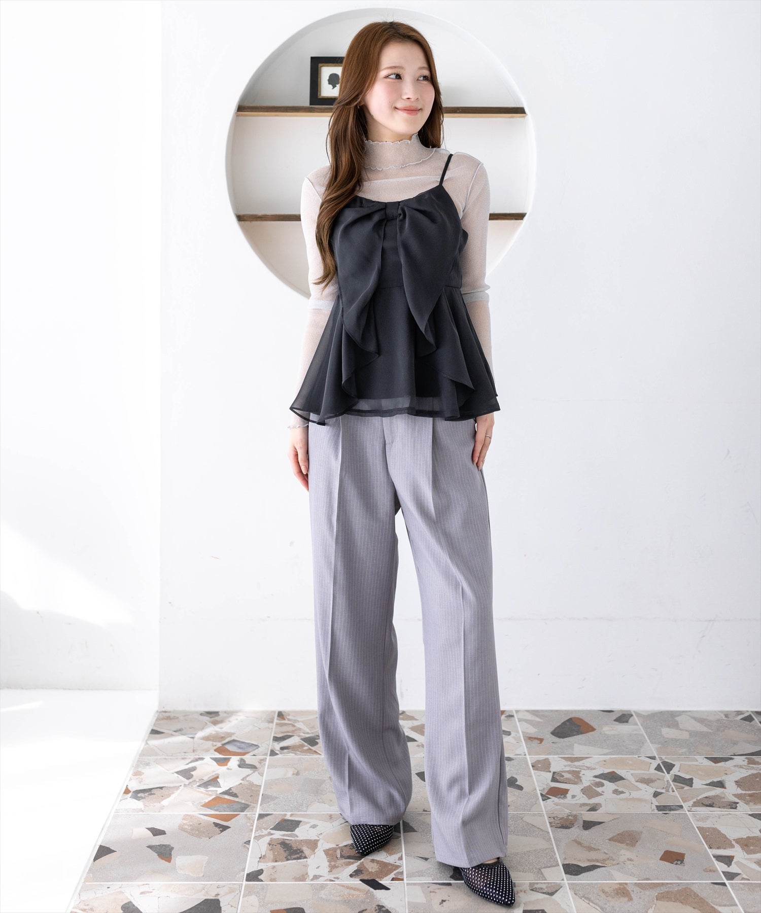 162cm/ベージュ着用