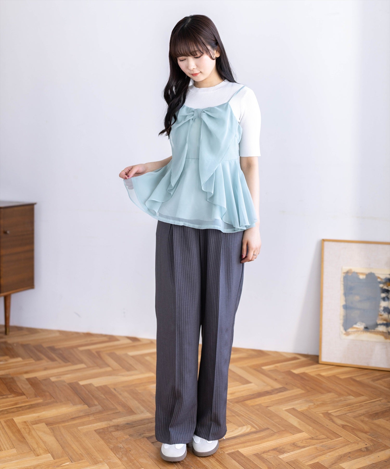 162cm/ミント着用