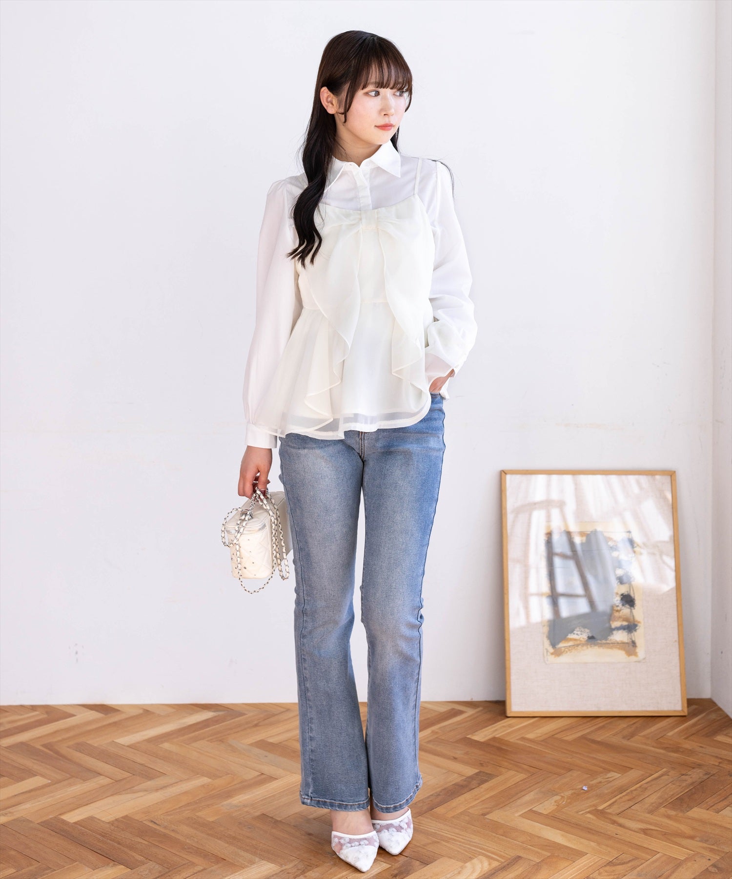 162cm/ミント着用