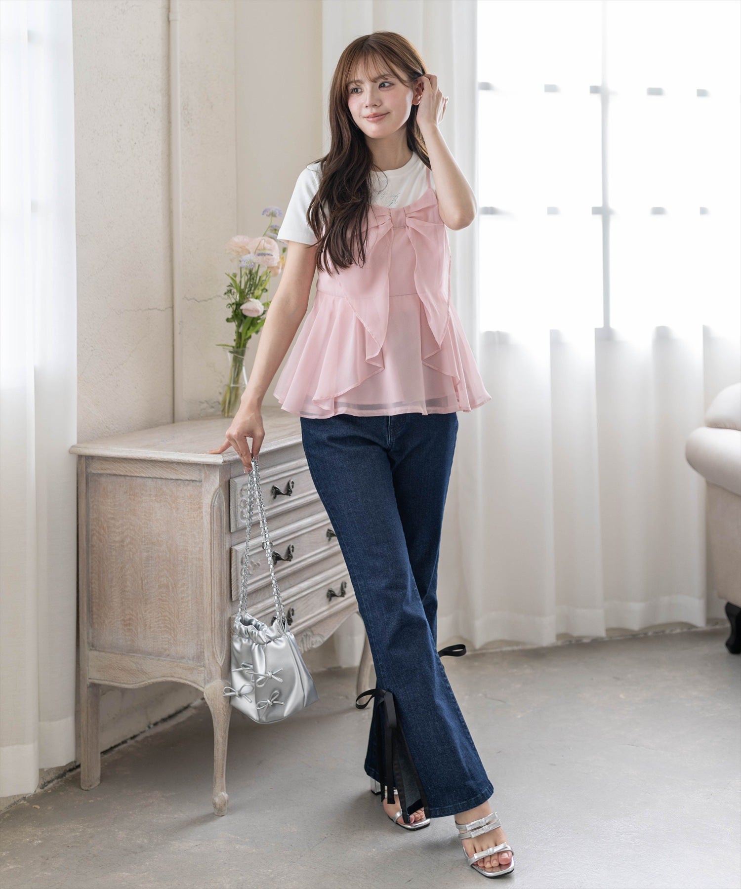 167cm/ピンク着用