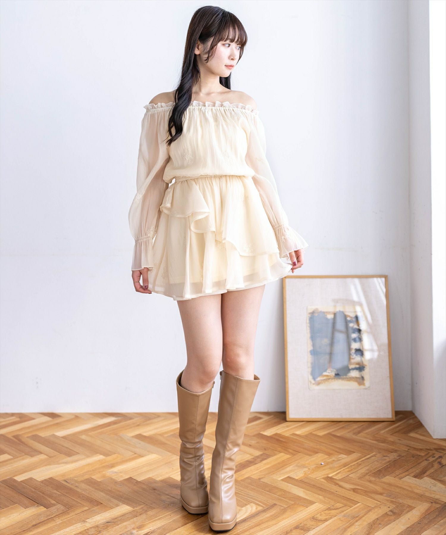 162cm/ベージュ着用