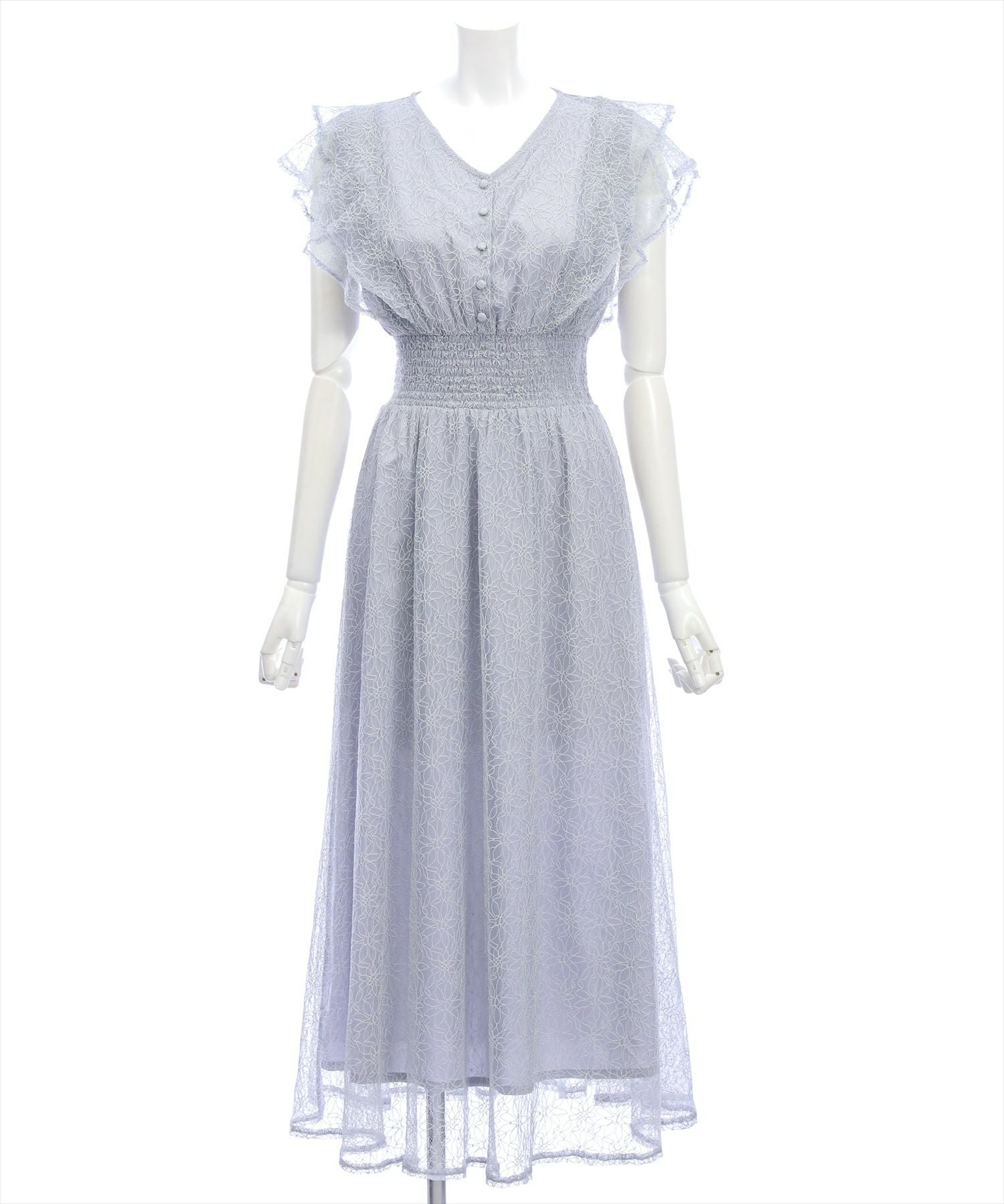 CLEAR BASIC≪再入荷≫フラワーレースフレアスリーブワンピース[CL9613
