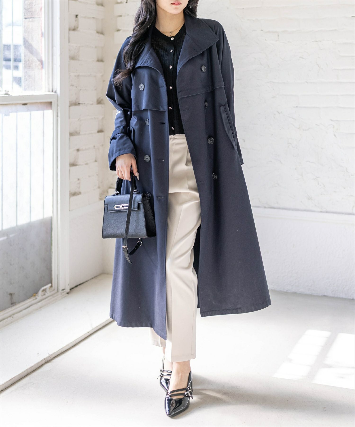 167cm/ネイビー着用