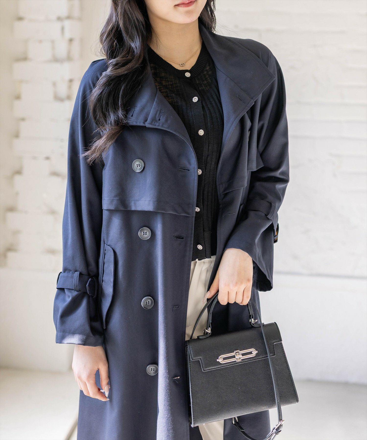 CLEAR BASIC≪新作≫スタンドネックトレンチコート[CL9642