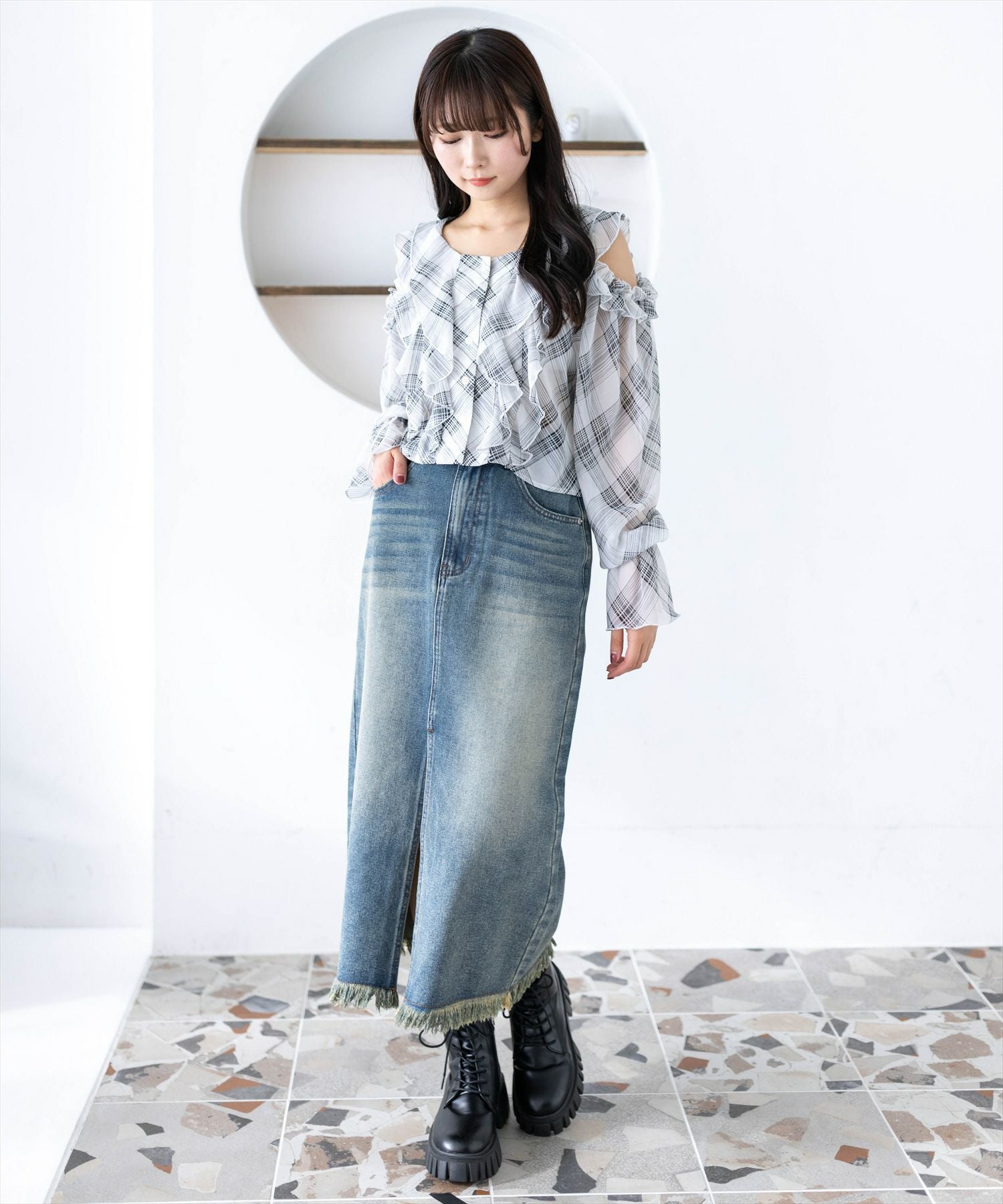 162cm/オフホワイト着用