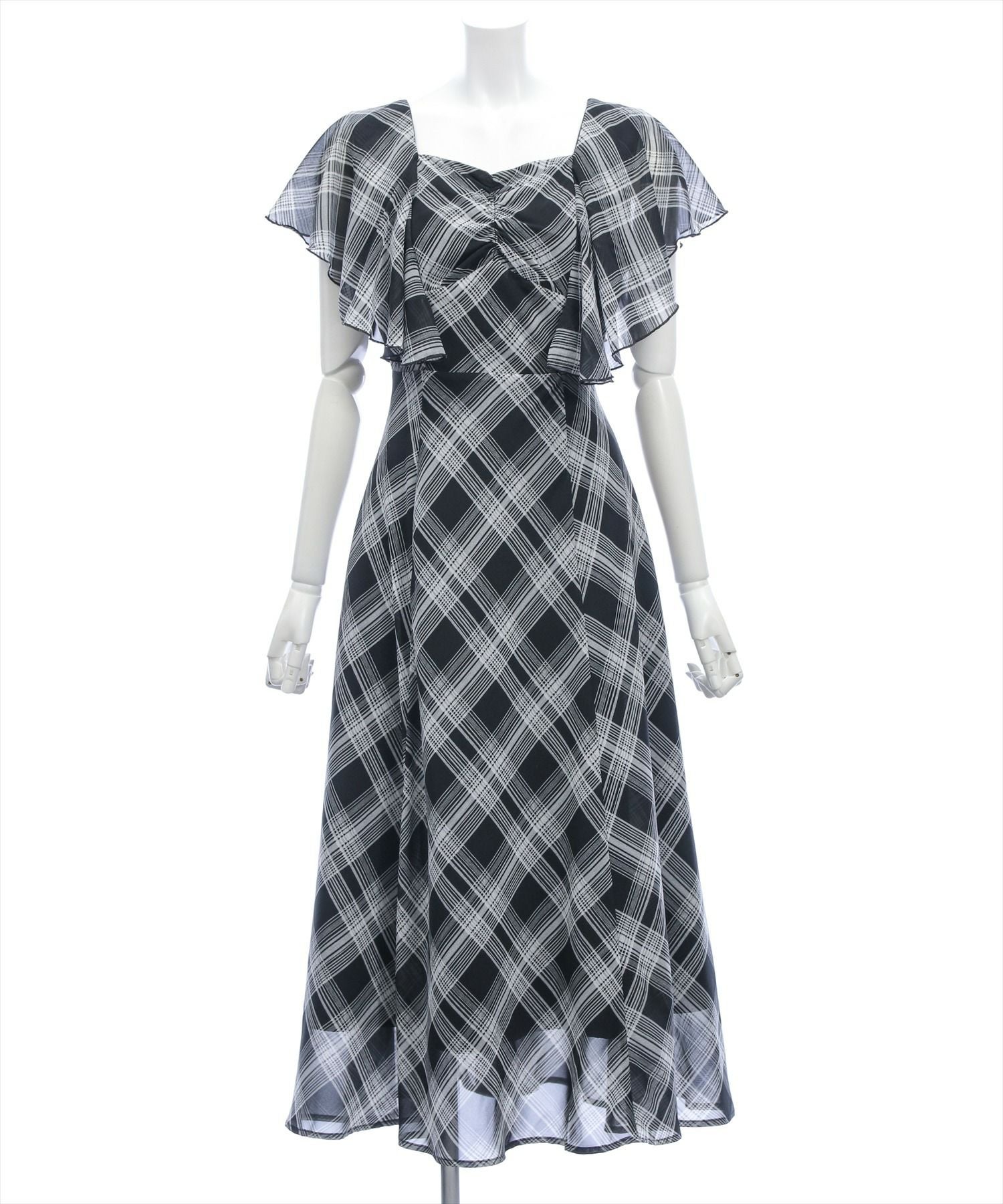 CLEAR BASIC≪再入荷≫フロントギャザーフレアスリーブワンピース